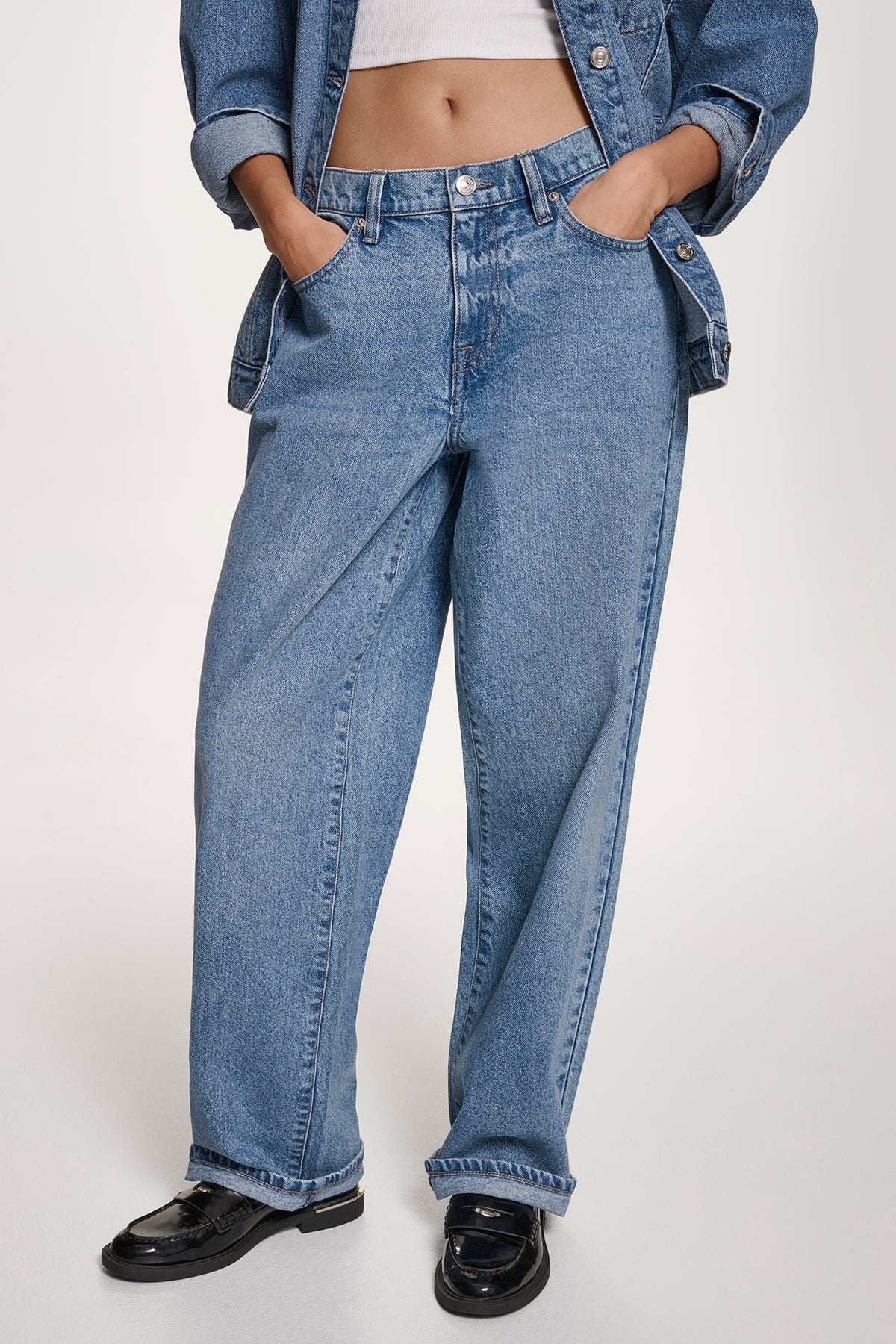 Jeans Girlfriend In Denim Con Toppe - Foto 13