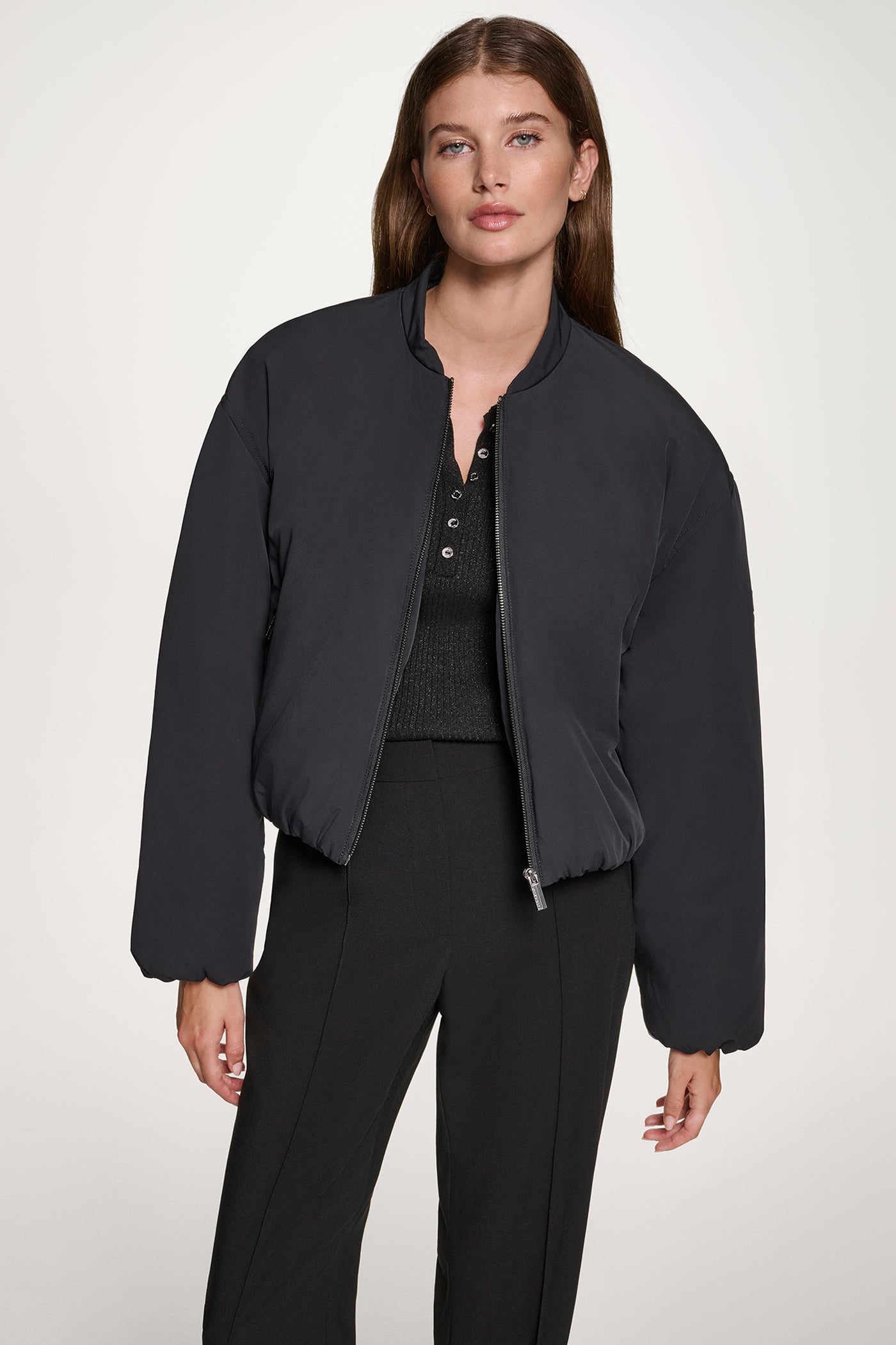 MATTE NYLON BOMBER STYLE JACKET VIEW 1 | New clothing MATTE NYLON BOMBER STYLE JACKET VIEW 1 | New clothing