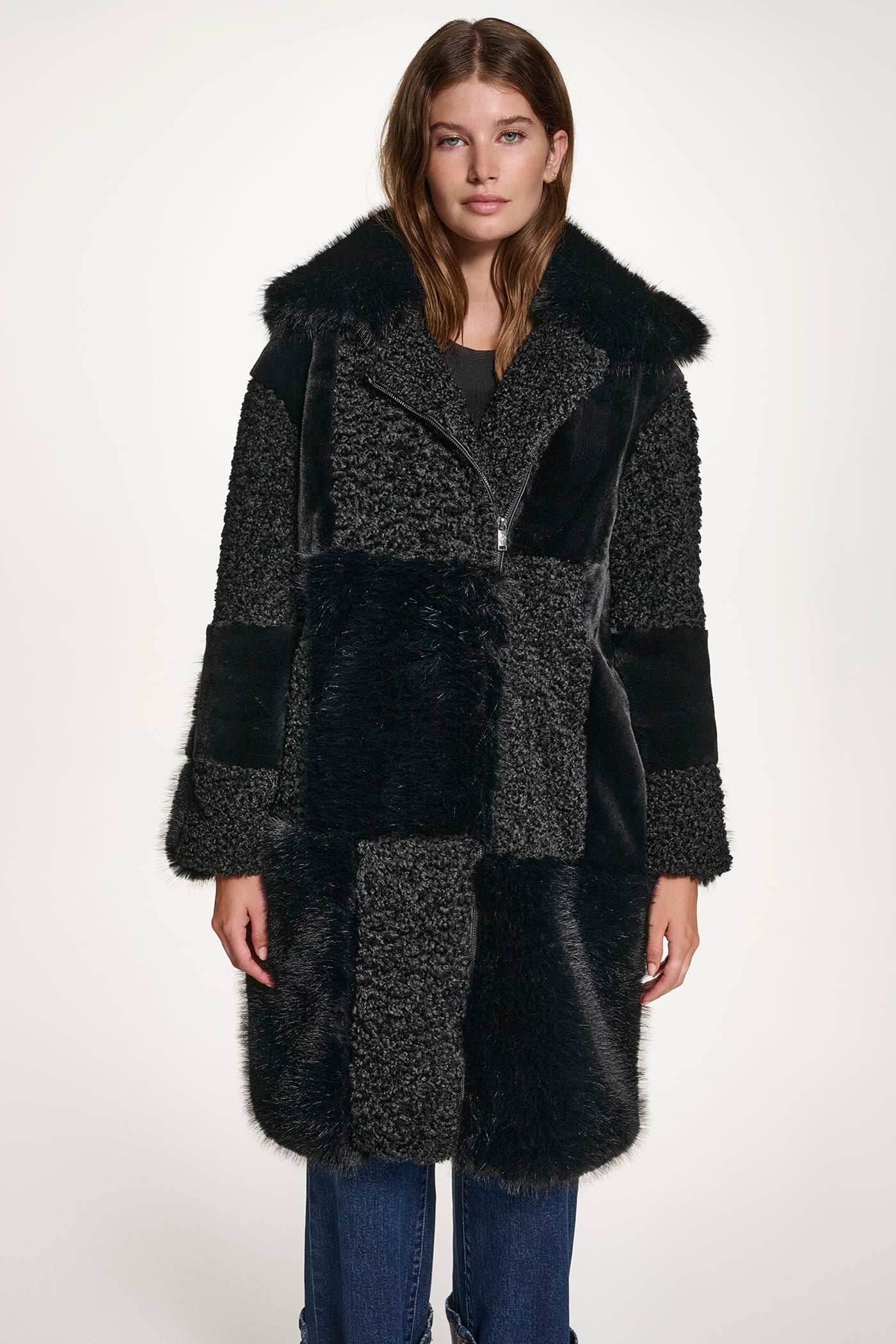 Patchwork Faux Fur Jacket | Faux Fur | DKNY