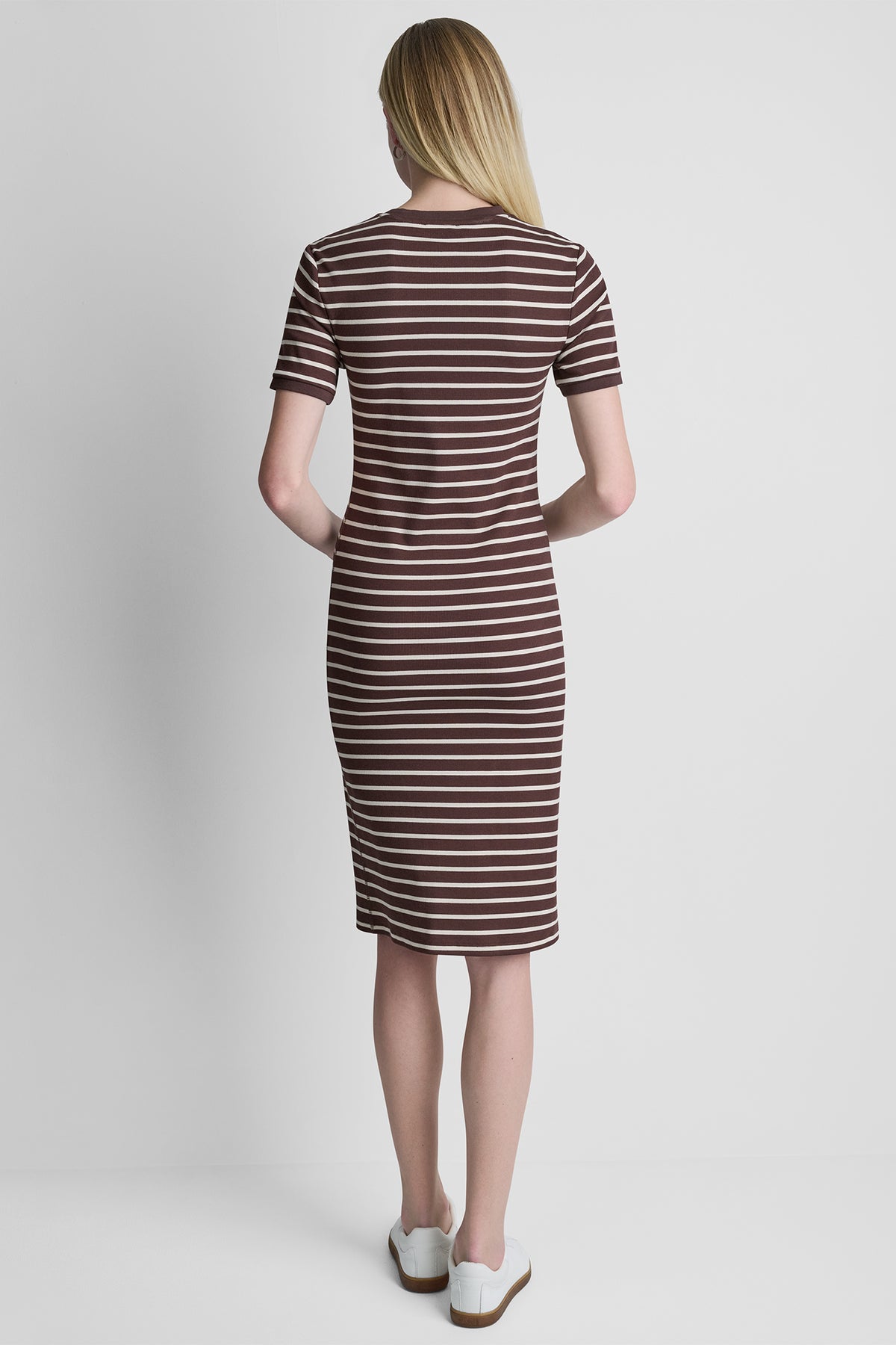 STRIPE MIDI SHEATH DRESS VIEW 2