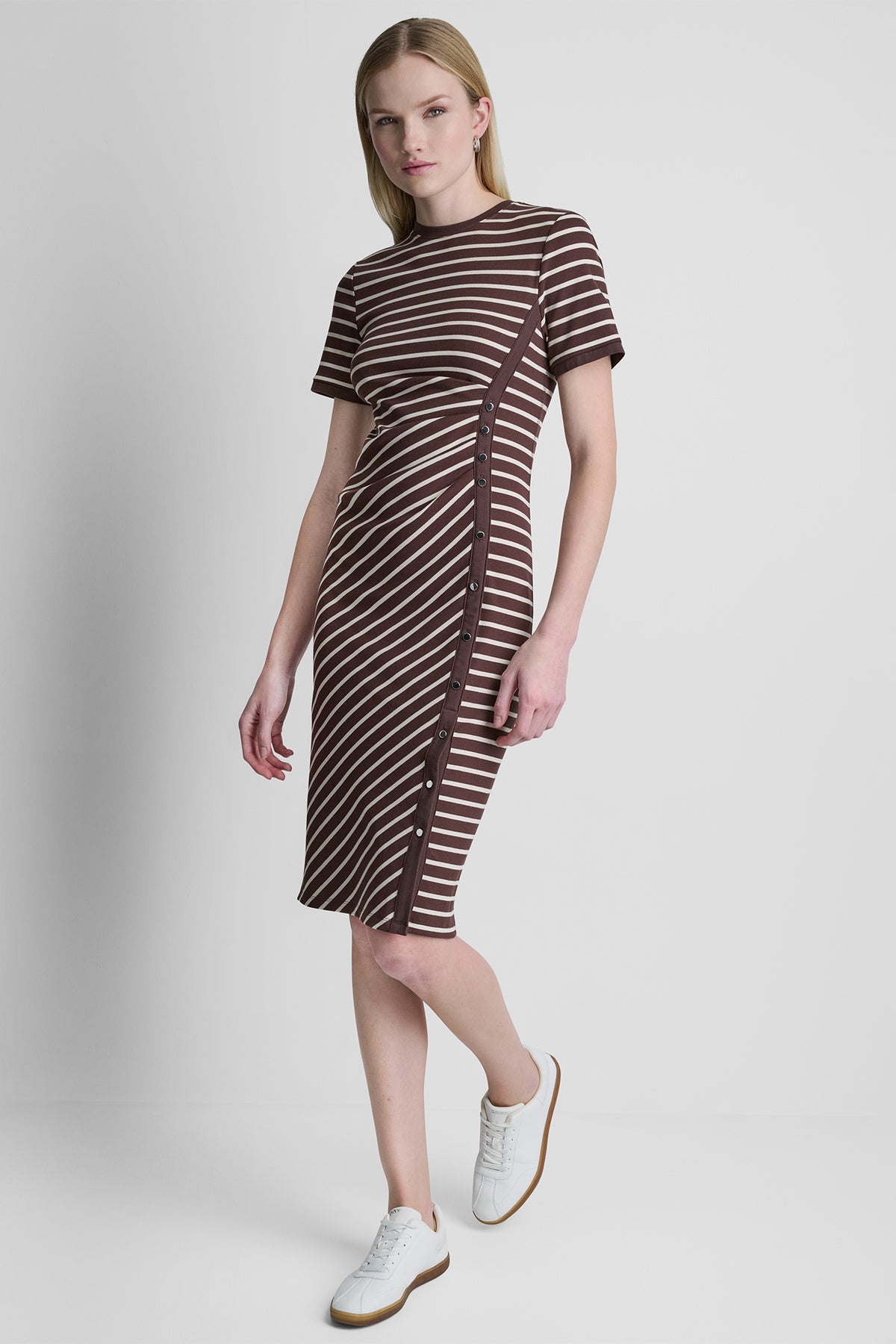 STRIPE MIDI SHEATH DRESS VIEW 2