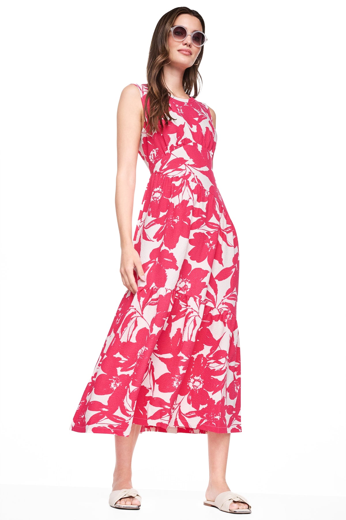 JEWEL NECK PRINTED MIDI DRESS View 1 | Gifts Under $100 JEWEL NECK PRINTED MIDI DRESS View 1 | Gifts Under $100