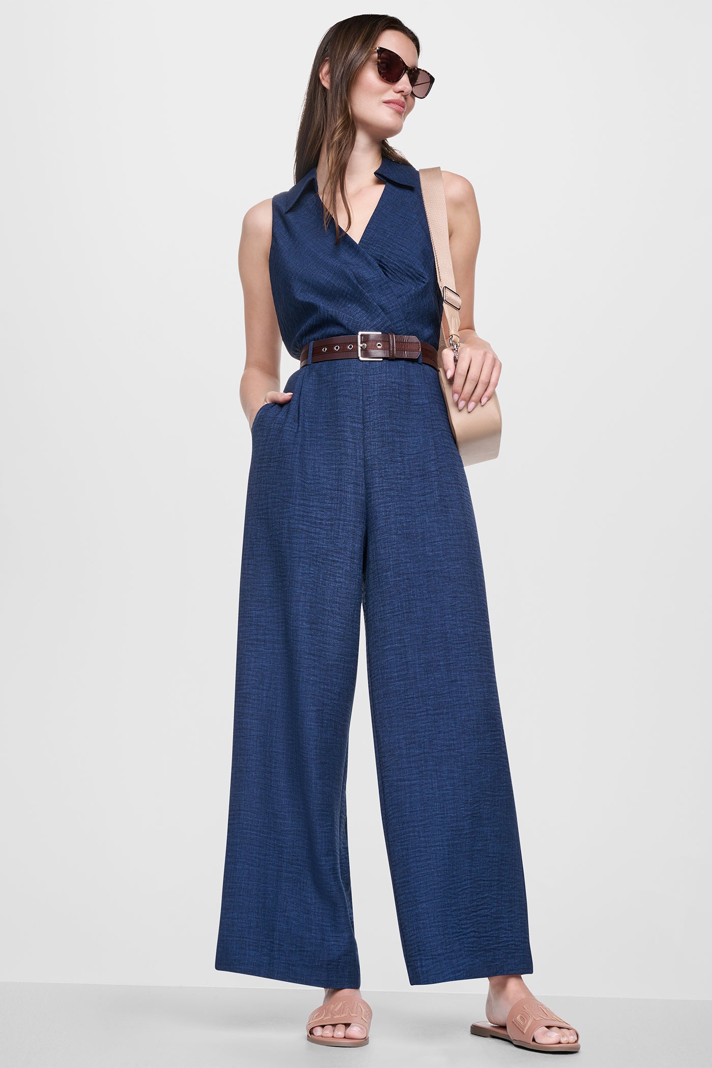 WRAP-EFFECT BELTED JUMPSUIT View 1 | SALE WRAP-EFFECT BELTED JUMPSUIT View 1 | SALE