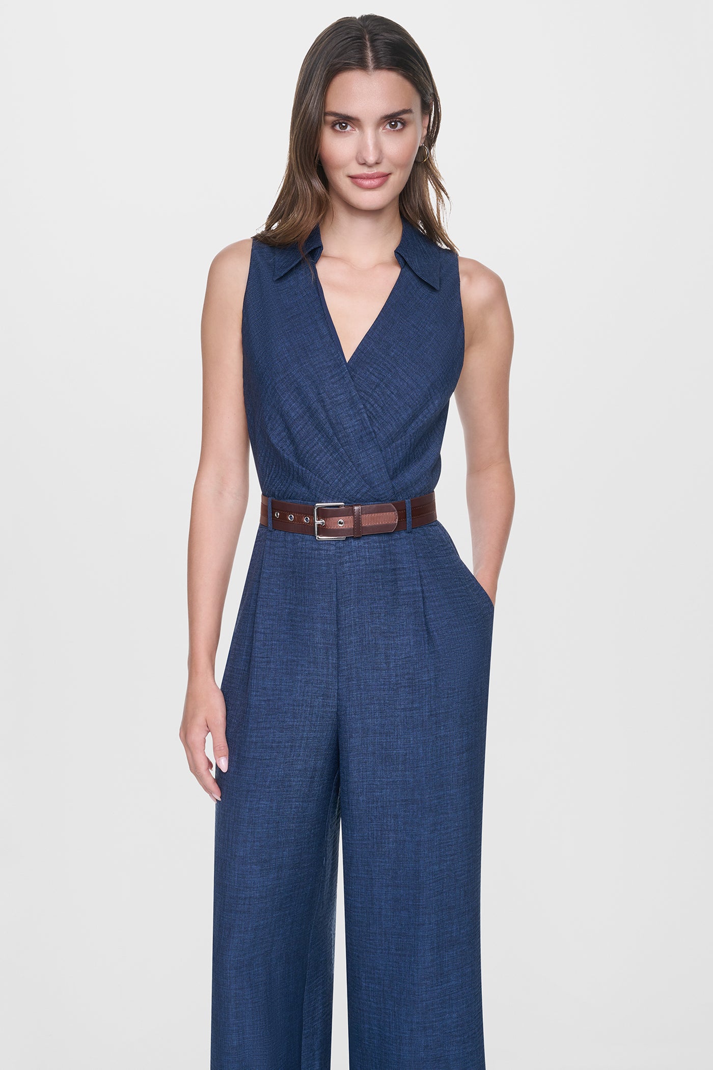 WRAP-EFFECT BELTED JUMPSUIT View 2 | SALE WRAP-EFFECT BELTED JUMPSUIT View 2 | SALE