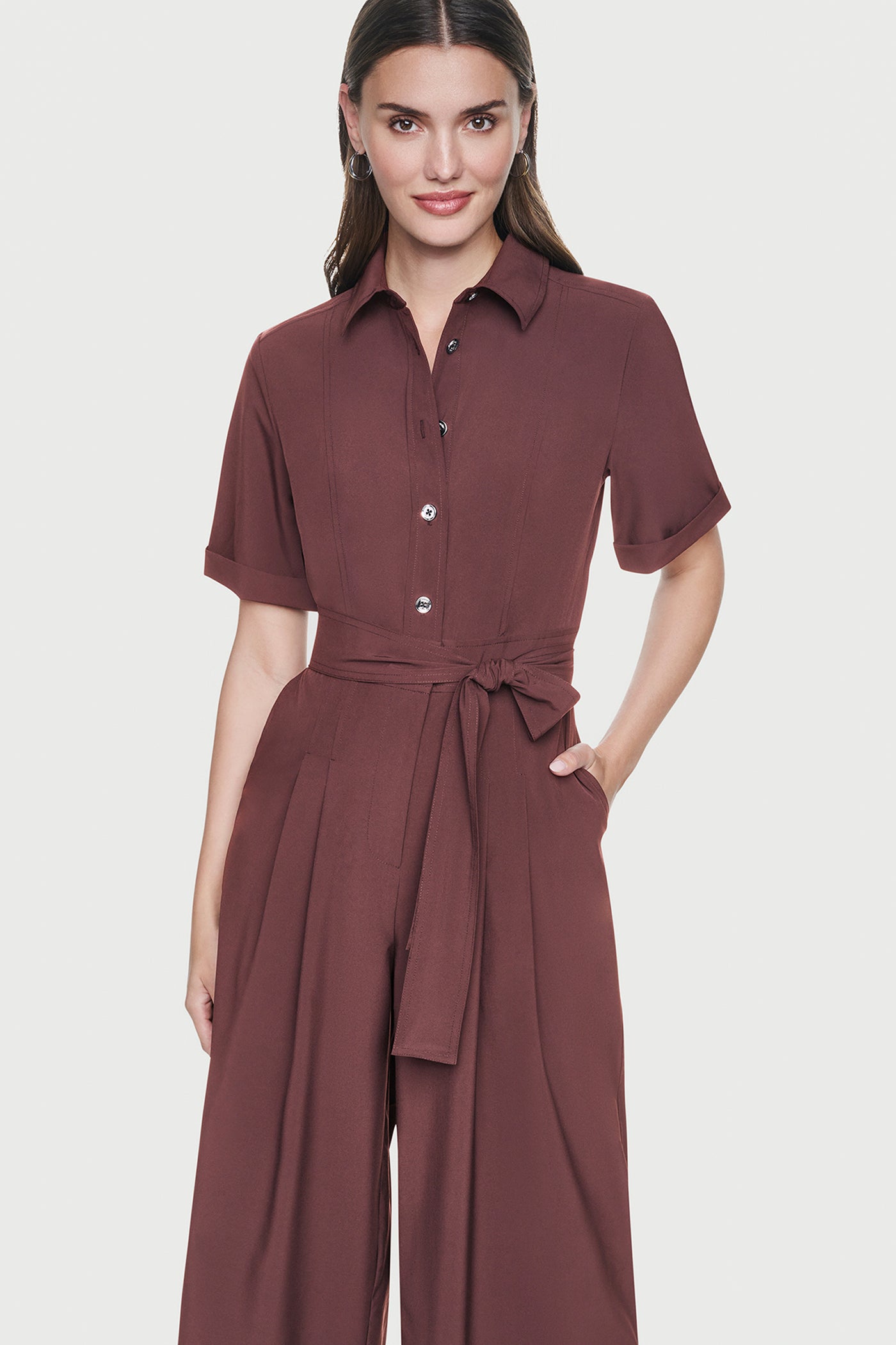 SHORT SLEEVE WIDE-LEG JUMPSUIT View 2 | SALE SHORT SLEEVE WIDE-LEG JUMPSUIT View 2 | SALE
