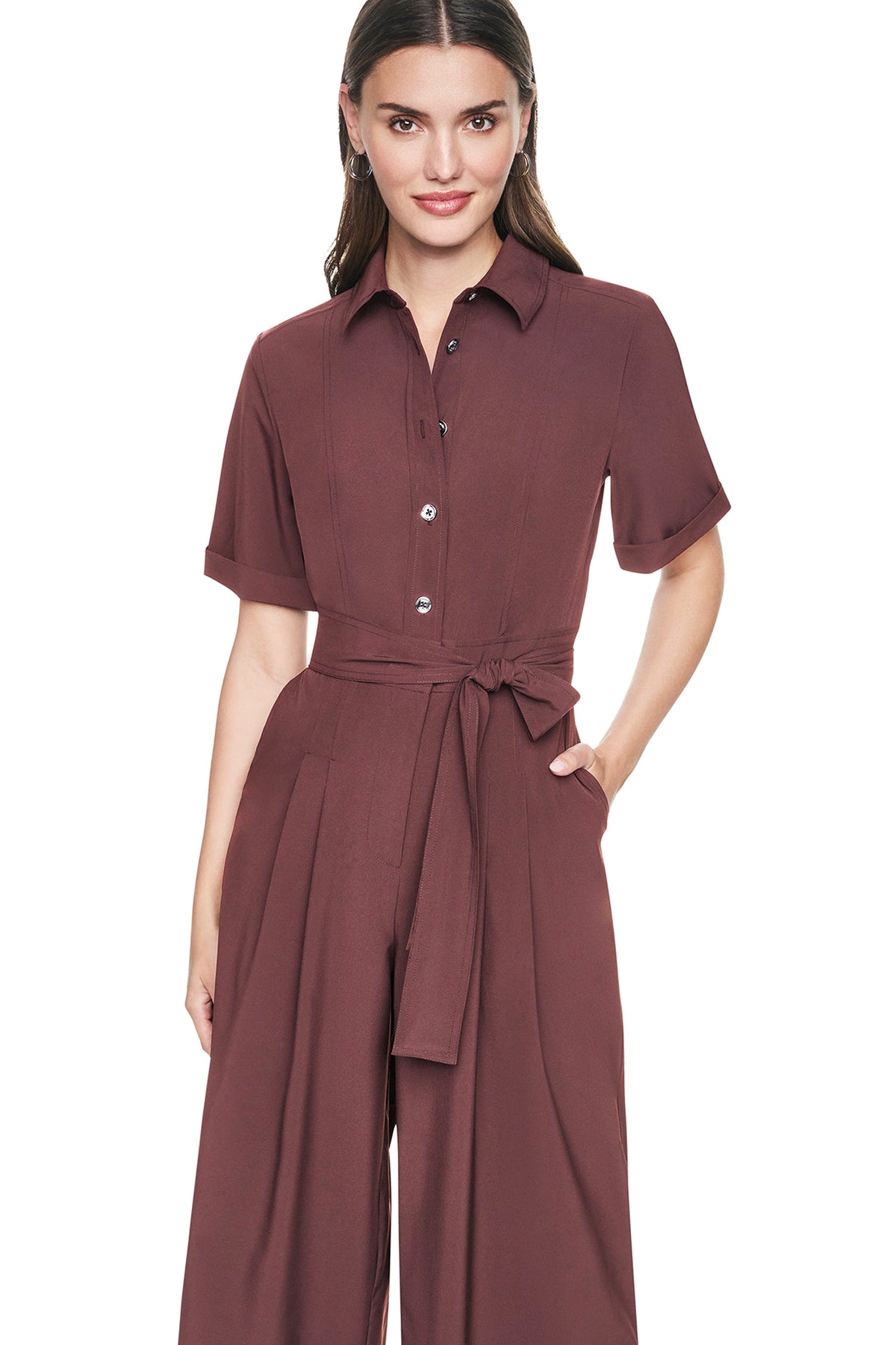 SHORT SLEEVE WIDE-LEG JUMPSUIT View 2 | Under $75 SHORT SLEEVE WIDE-LEG JUMPSUIT View 2 | Under $75