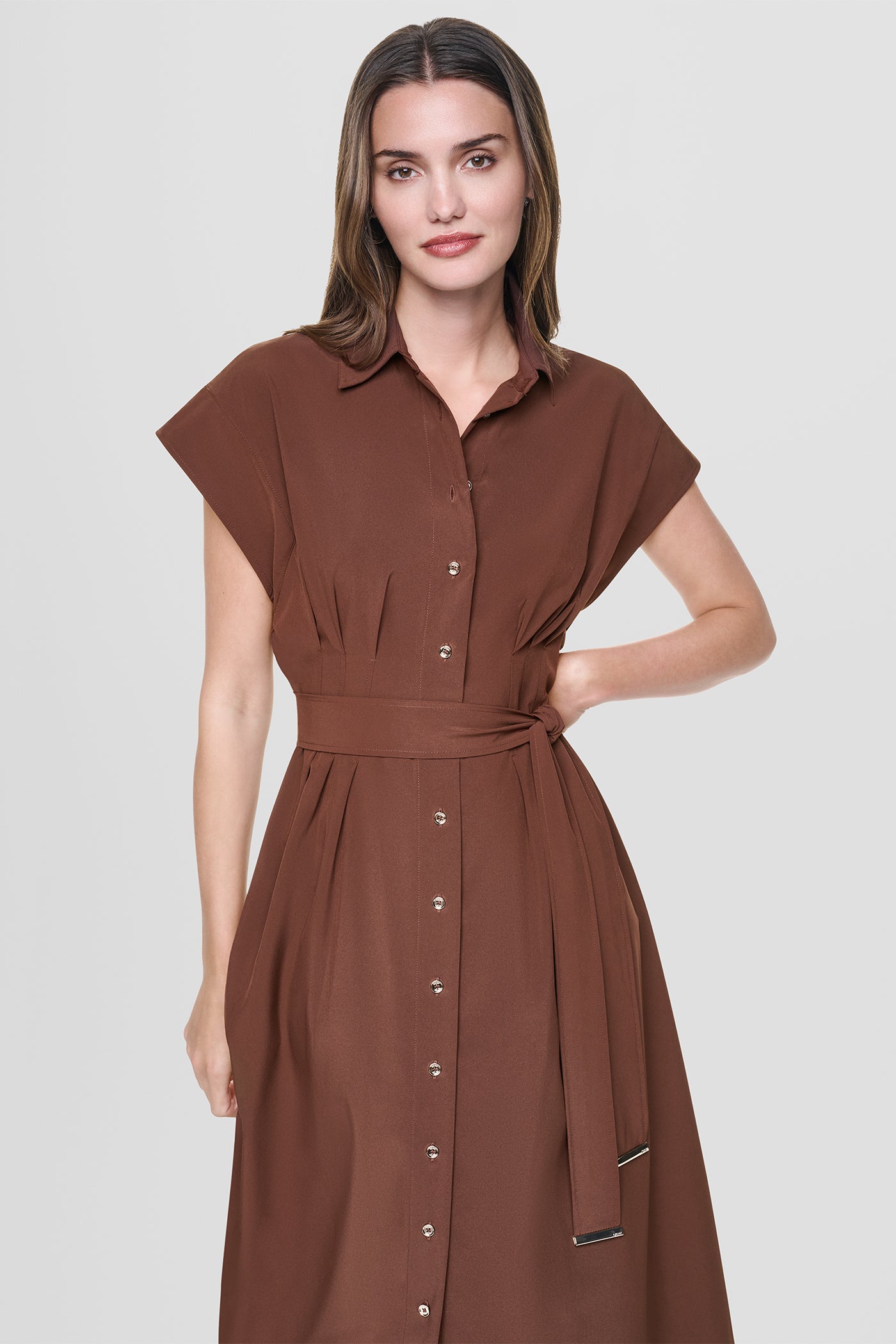 CAP SLEEVE MIDI SHIRT DRESS View 2 | SALE CAP SLEEVE MIDI SHIRT DRESS View 2 | SALE