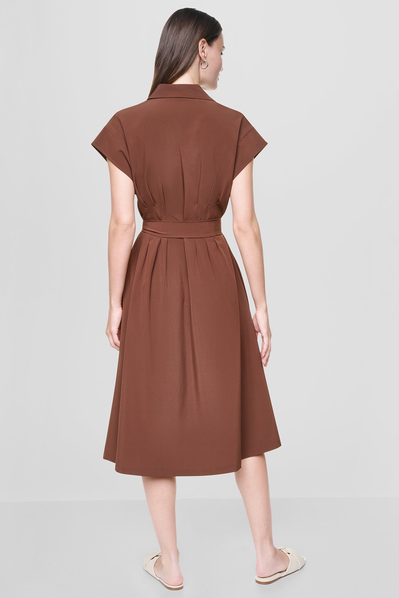 CAP SLEEVE MIDI SHIRT DRESS VIEW 3 | MIDI DRESSES CAP SLEEVE MIDI SHIRT DRESS VIEW 3 | MIDI DRESSES