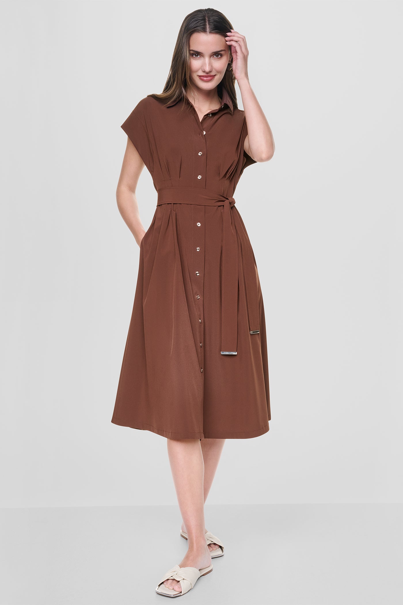 CAP SLEEVE MIDI SHIRT DRESS VIEW 5 | MIDI DRESSES CAP SLEEVE MIDI SHIRT DRESS VIEW 5 | MIDI DRESSES