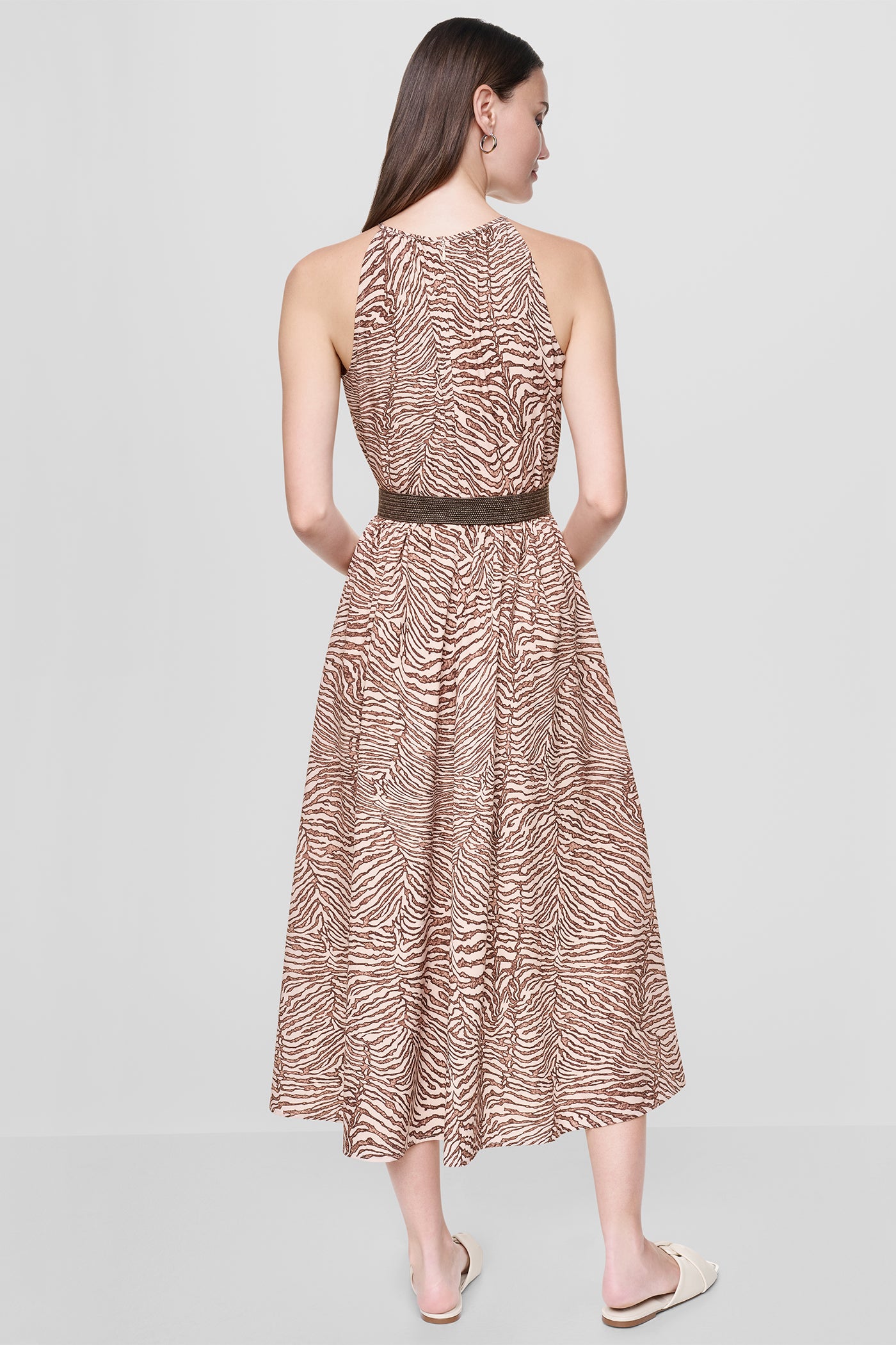 SLEEVELESS DROP-WAIST FIT & FLARE MIDI DRESS VIEW 3 | The Vacation Edit SLEEVELESS DROP-WAIST FIT & FLARE MIDI DRESS VIEW 3 | The Vacation Edit