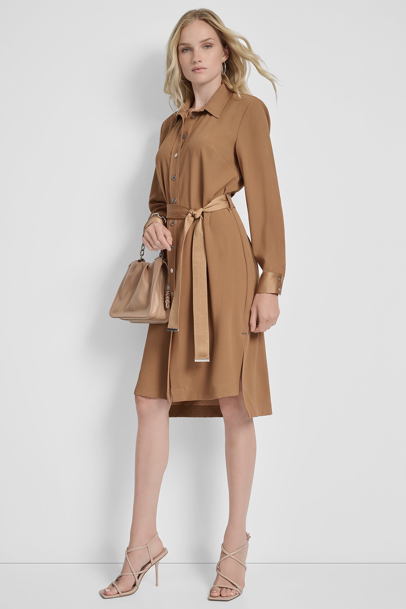 LONG SLEEVE SHIRT DRESS WITH BELT VIEW 8 | New Arrivals LONG SLEEVE SHIRT DRESS WITH BELT VIEW 8 | New Arrivals