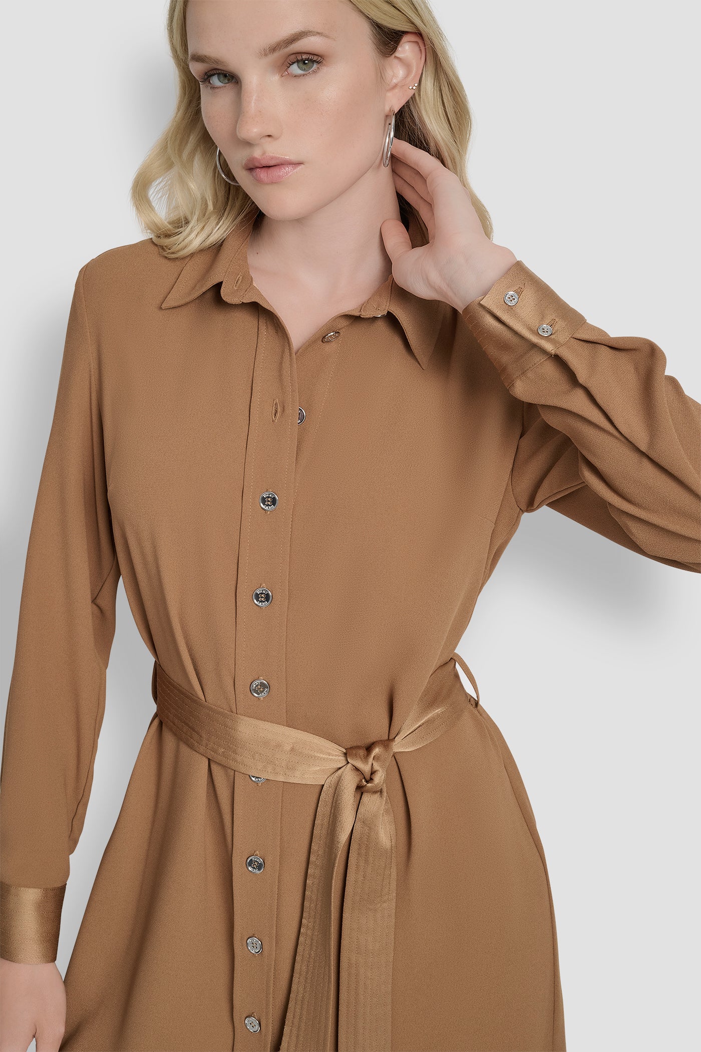 LONG SLEEVE SHIRT DRESS WITH BELT VIEW 4 | New Arrivals LONG SLEEVE SHIRT DRESS WITH BELT VIEW 4 | New Arrivals