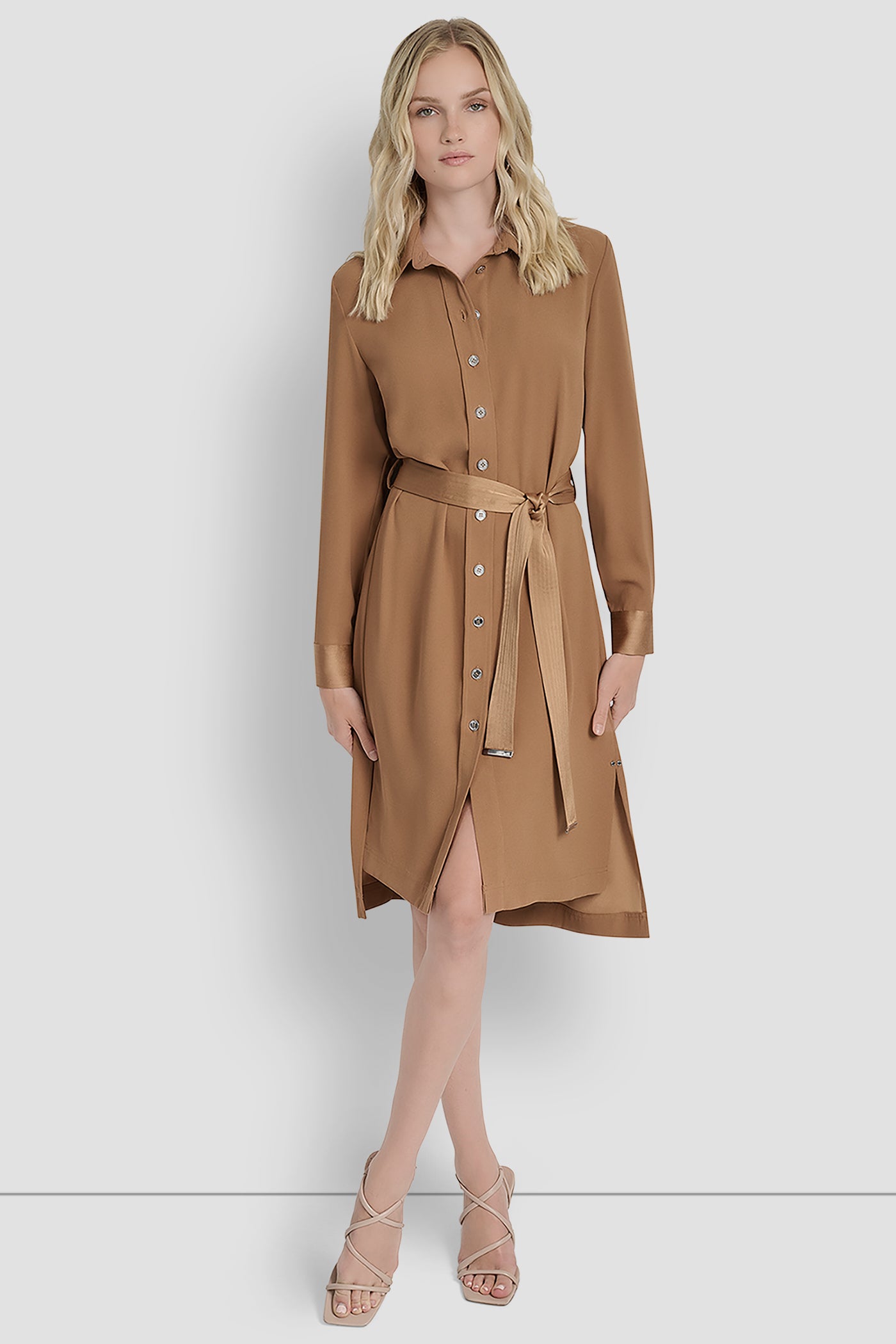 LONG SLEEVE SHIRT DRESS WITH BELT VIEW 7 | New Arrivals LONG SLEEVE SHIRT DRESS WITH BELT VIEW 7 | New Arrivals