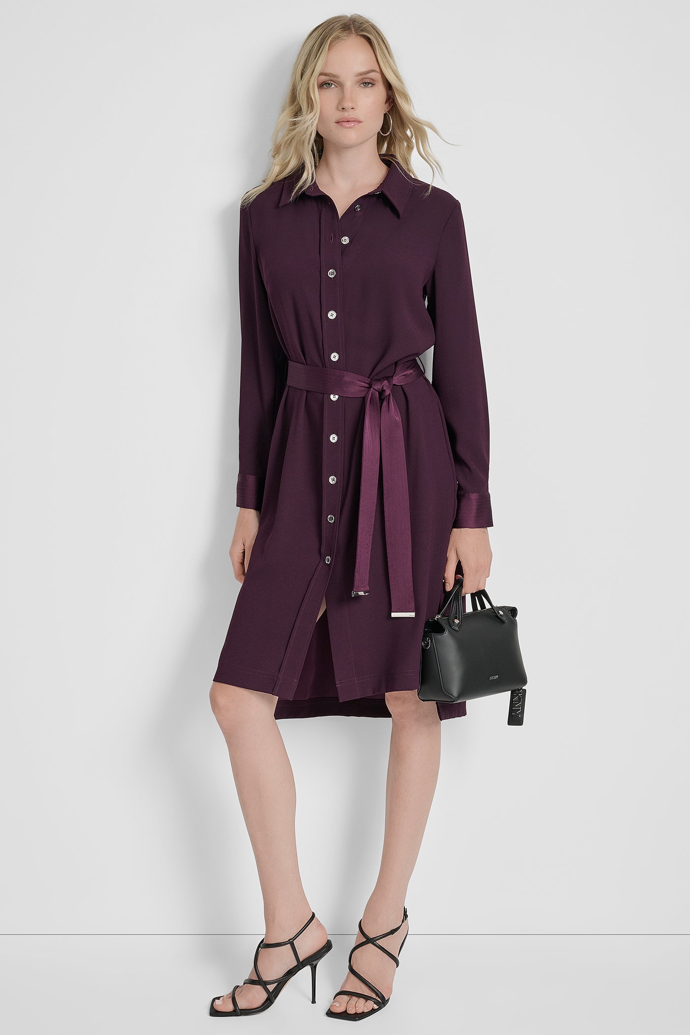 LONG SLEEVE SHIRT DRESS WITH BELT VIEW 7 | New Arrivals LONG SLEEVE SHIRT DRESS WITH BELT VIEW 7 | New Arrivals