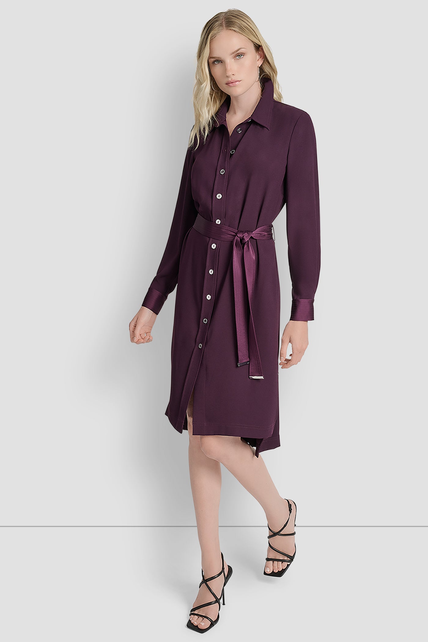 LONG SLEEVE SHIRT DRESS WITH BELT VIEW 9 | New Arrivals LONG SLEEVE SHIRT DRESS WITH BELT VIEW 9 | New Arrivals