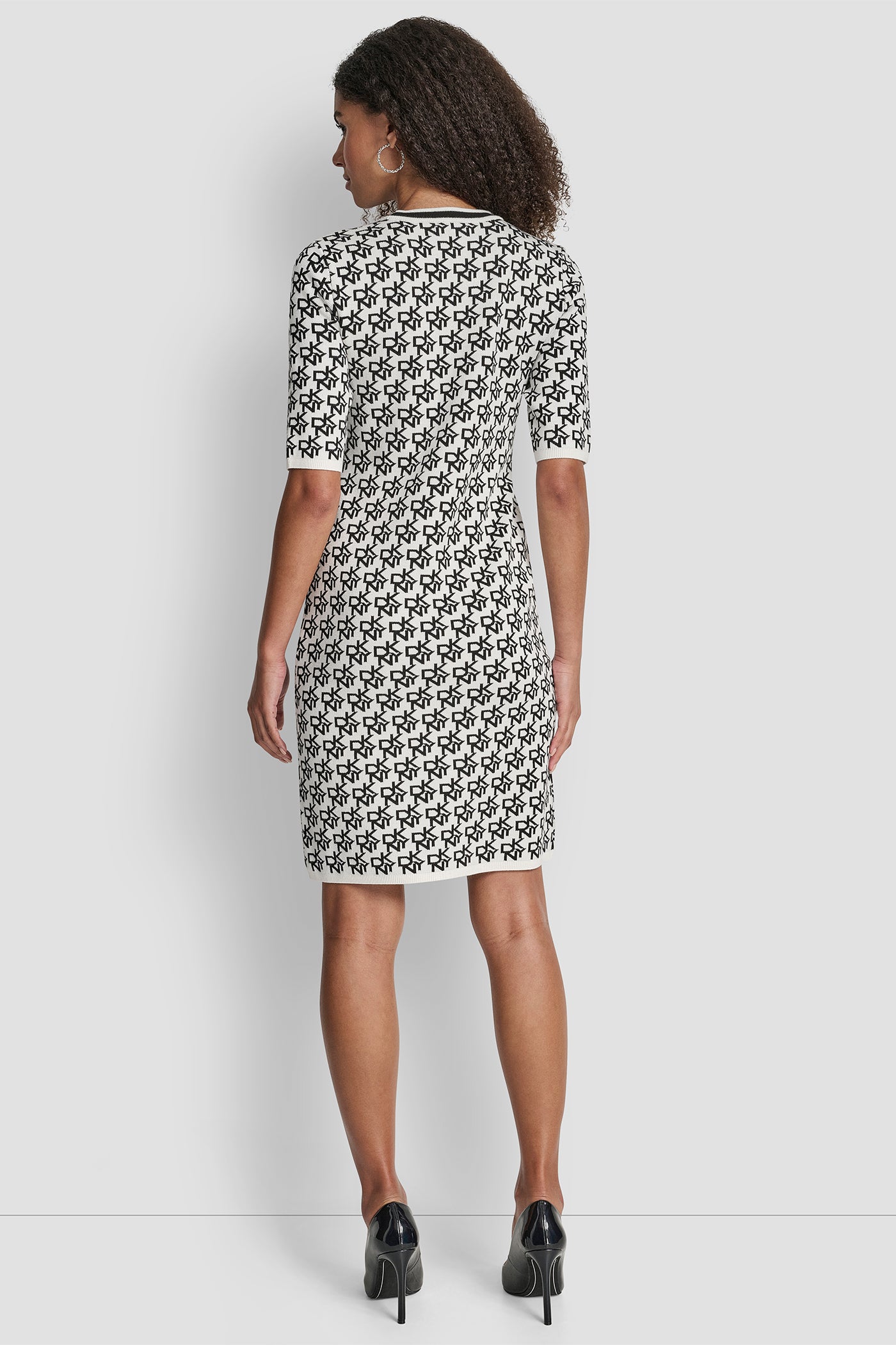 SHORT SLEEVE LOGO INTARSIA SWEATER DRESS VIEW 2 | New Arrivals SHORT SLEEVE LOGO INTARSIA SWEATER DRESS VIEW 2 | New Arrivals