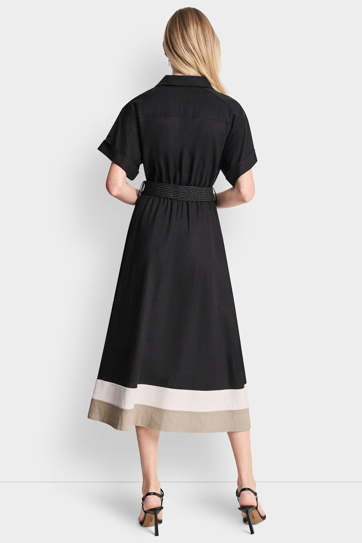 Color Block Fit & Flare Midi Shirt Dress | Fit and Flare