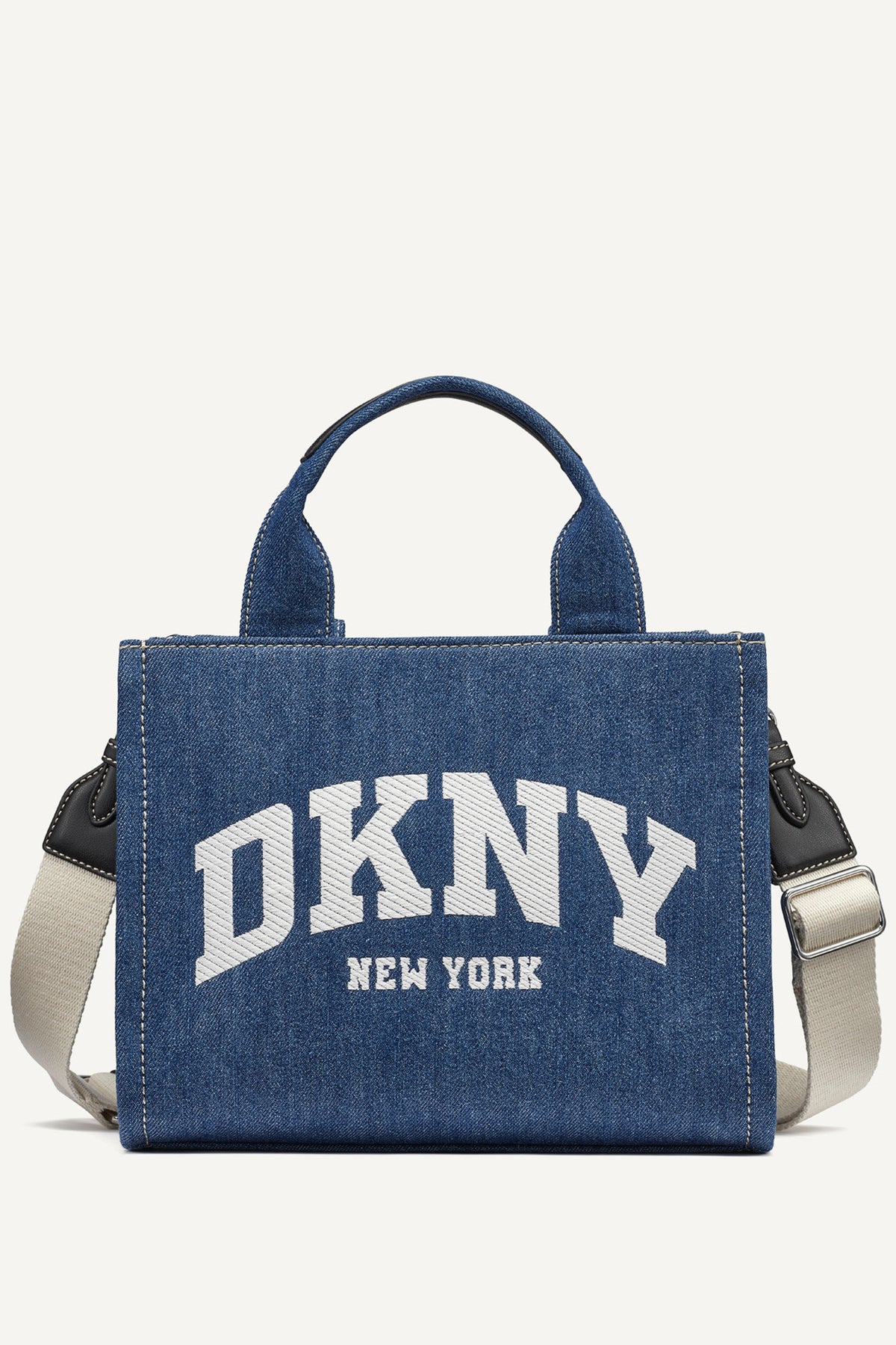 DKNY Women's Hadlee Small LOGO Tote in Denim