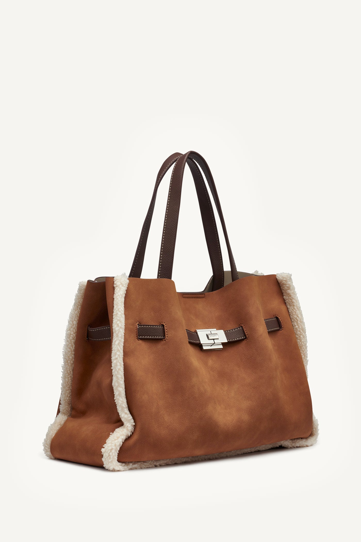 BRYAR LARGE FAUX SHEARLING SATCHEL BAG VIEW 3 | Satchel Bags BRYAR LARGE FAUX SHEARLING SATCHEL BAG VIEW 3 | Satchel Bags