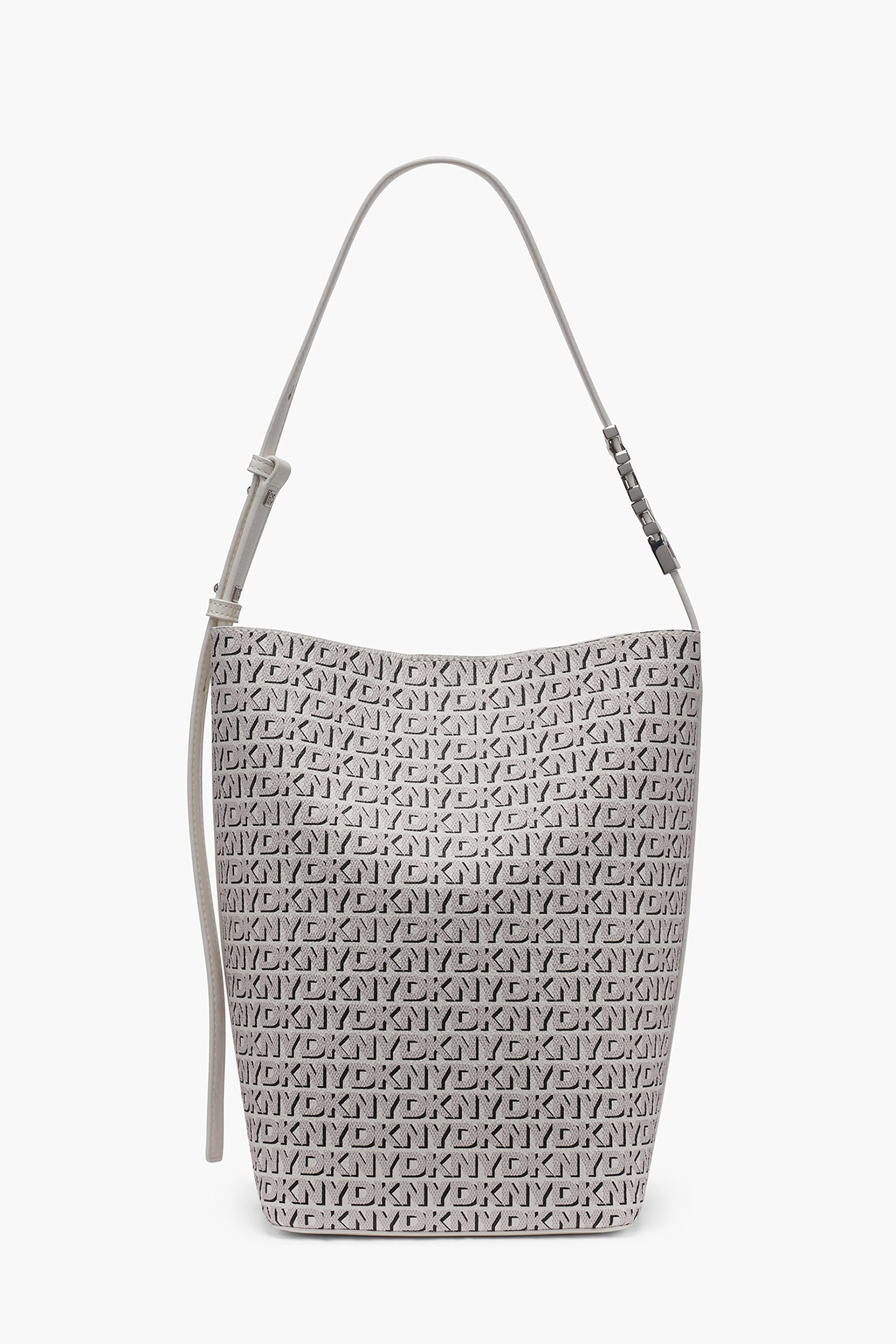White AVRIL LOGO BUCKET BAG, BACK VIEW | Shoulder & Hobo Bags White AVRIL LOGO BUCKET BAG, BACK VIEW | Shoulder & Hobo Bags