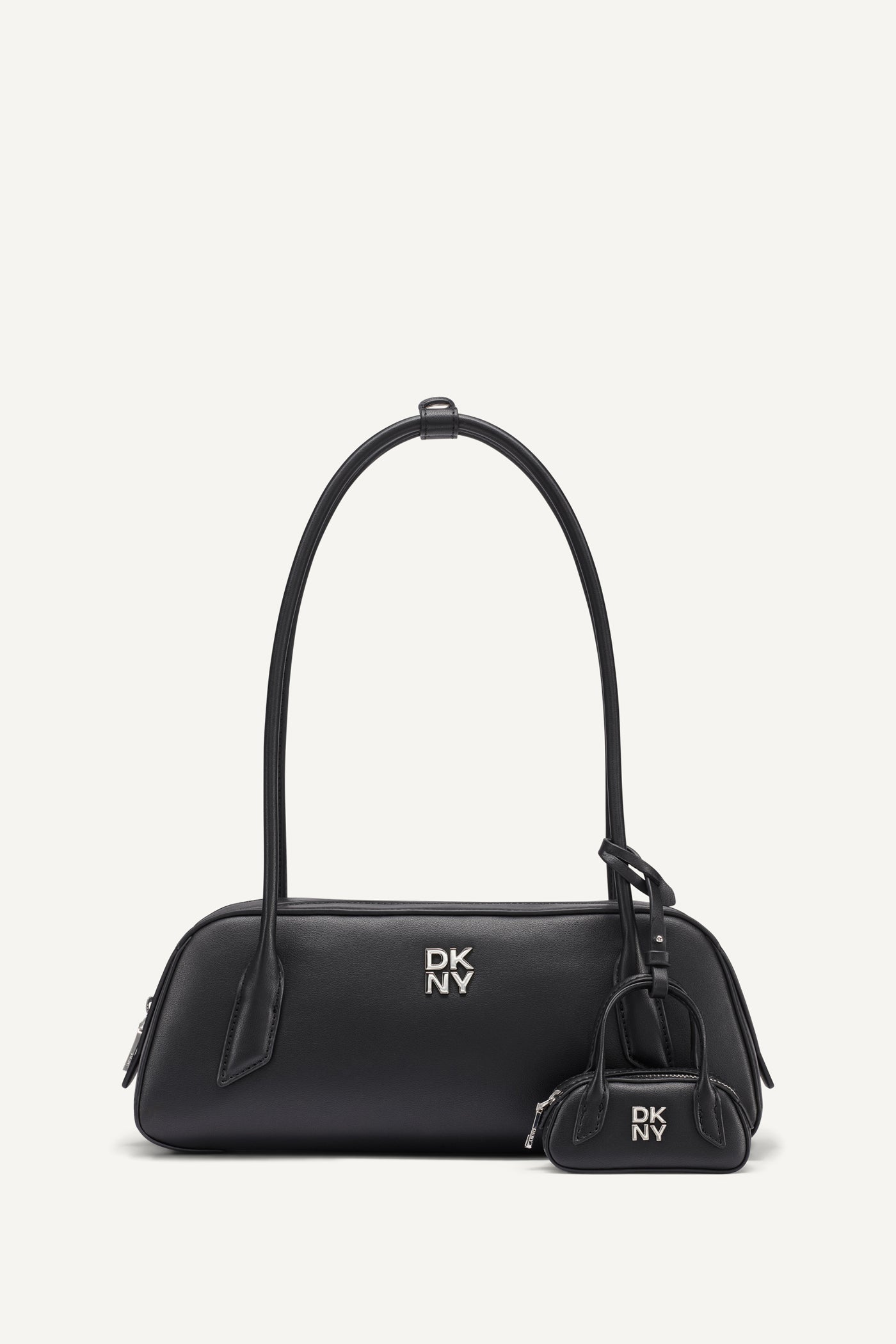 美品  ダナキャランDKNY ロゴ織りショルダーバッグ 黒 【レディース】 未使用 DKNY ダナキャラン ニューヨーク DKNY総柄 マイクロミニバッグ