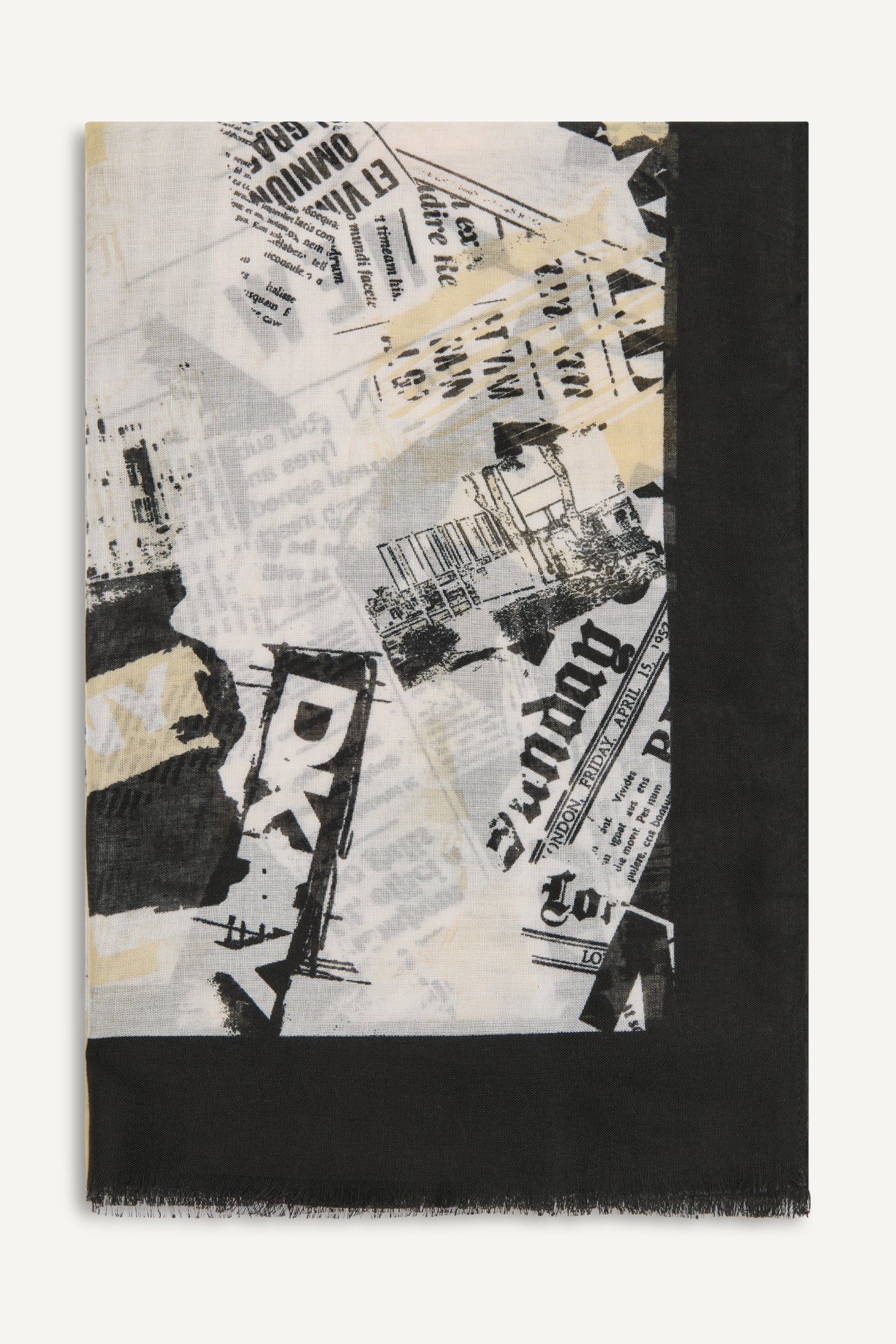 1989 HEADLINE PRINT SCARF View 1 | Women's Clearance 1989 HEADLINE PRINT SCARF View 1 | Women's Clearance