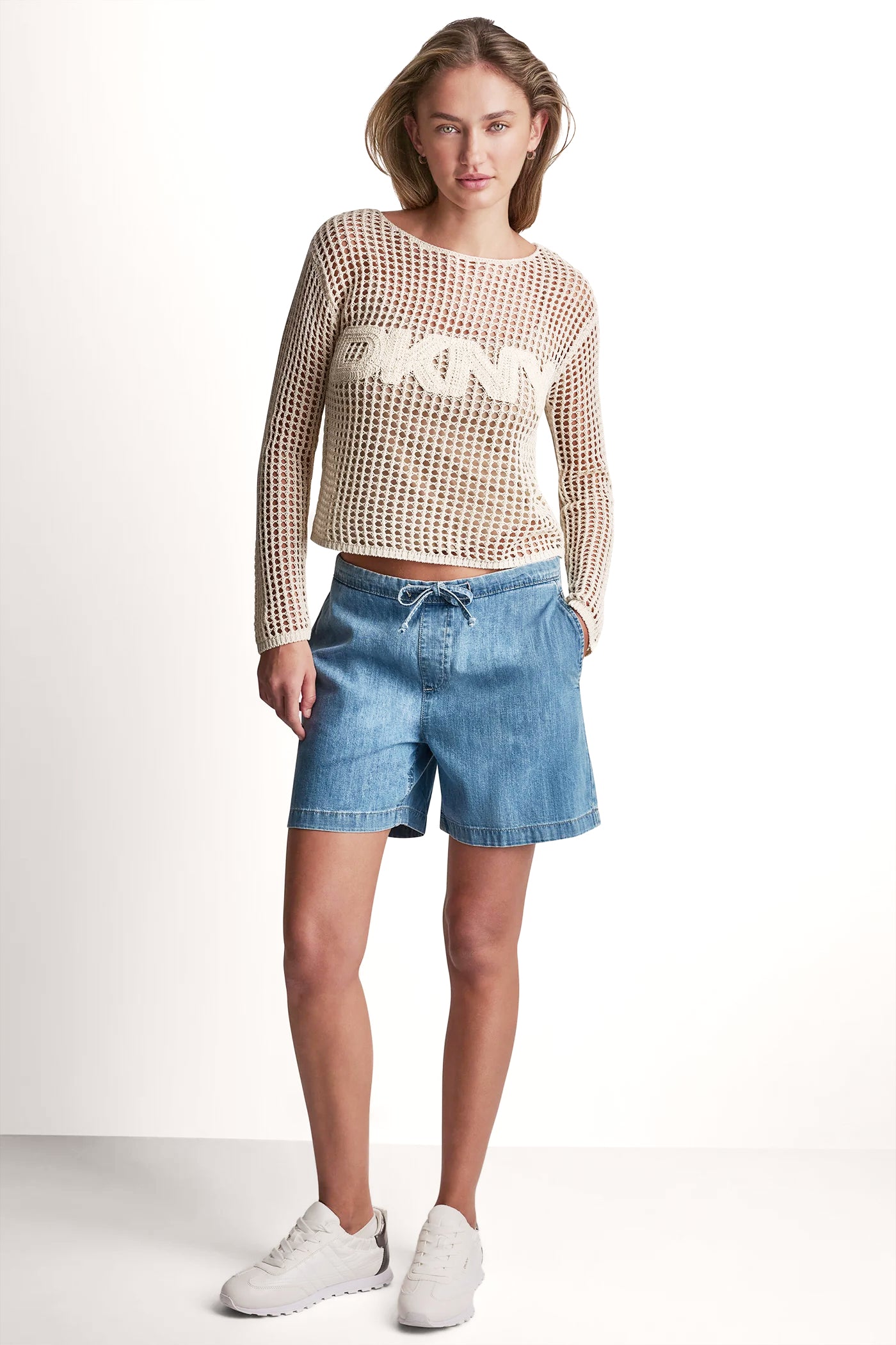 CROCHET OPEN-STITCH LOGO SWEATER VIEW 5 CROCHET OPEN-STITCH LOGO SWEATER VIEW 5