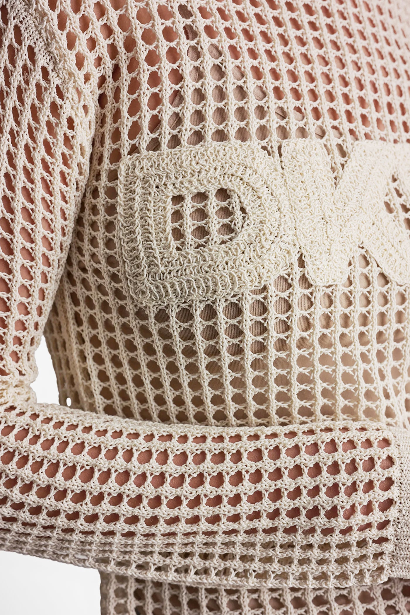 CROCHET OPEN-STITCH LOGO SWEATER VIEW 7 CROCHET OPEN-STITCH LOGO SWEATER VIEW 7