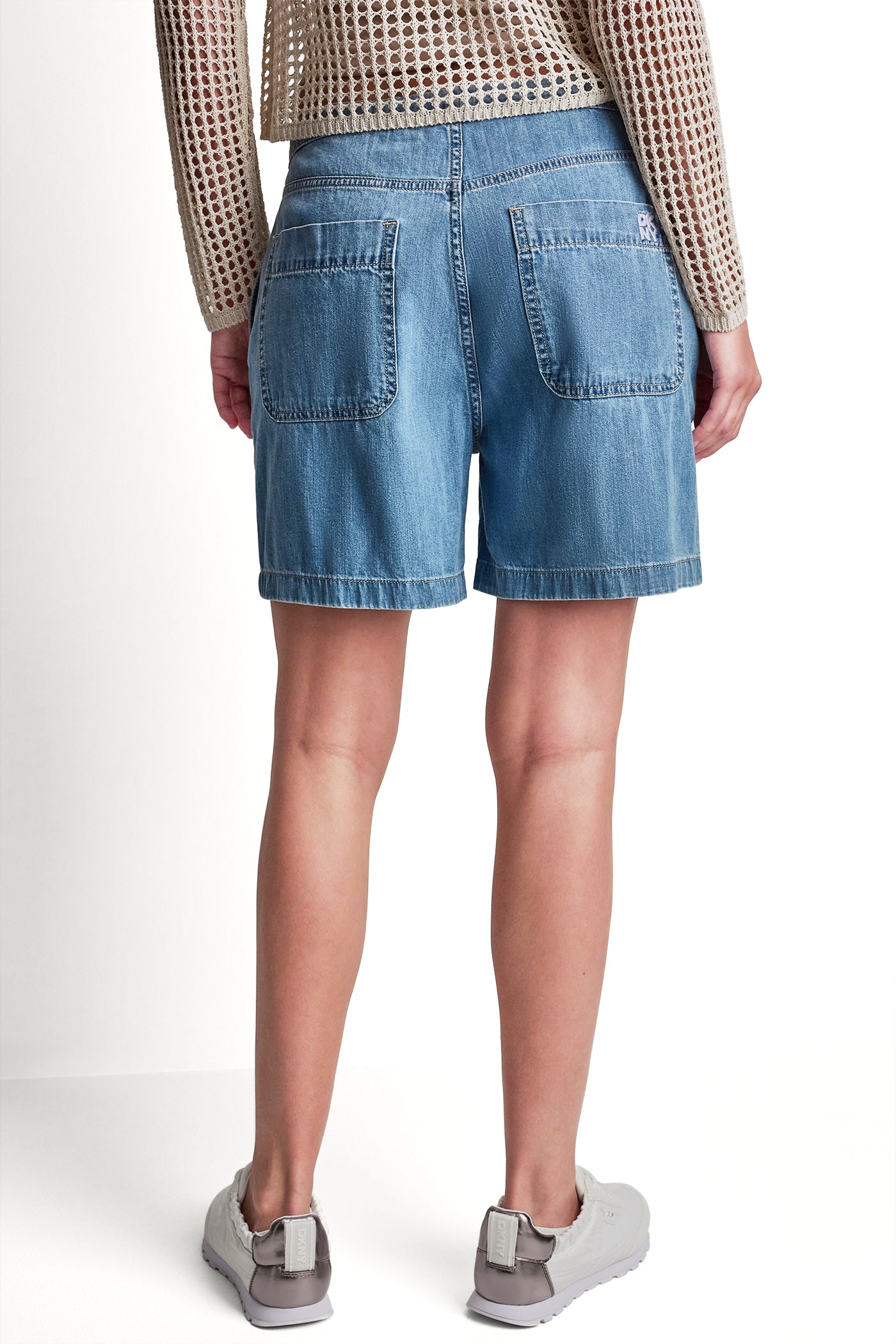 MID-RISE RELAXED DENIM SHORT WITH DRAWCORD VIEW 3 | Women's Clearance MID-RISE RELAXED DENIM SHORT WITH DRAWCORD VIEW 3 | Women's Clearance