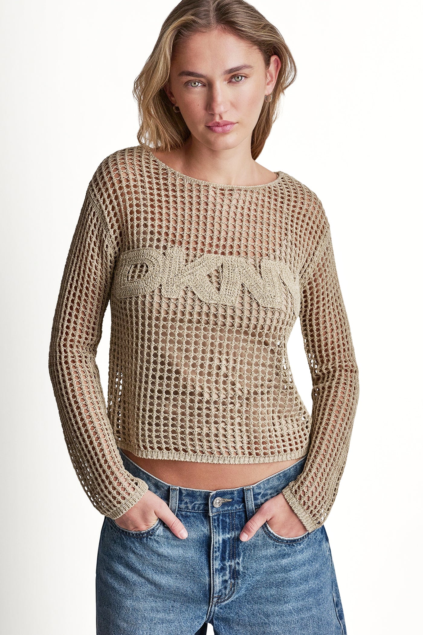 CROCHET OPEN-STITCH LOGO SWEATER VIEW 5 | Gifts Under $100 CROCHET OPEN-STITCH LOGO SWEATER VIEW 5 | Gifts Under $100