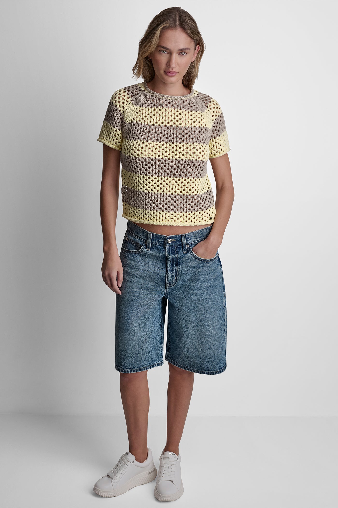 OPEN STITCH STRIPE SWEATER View 2 | Women's Clearance OPEN STITCH STRIPE SWEATER View 2 | Women's Clearance
