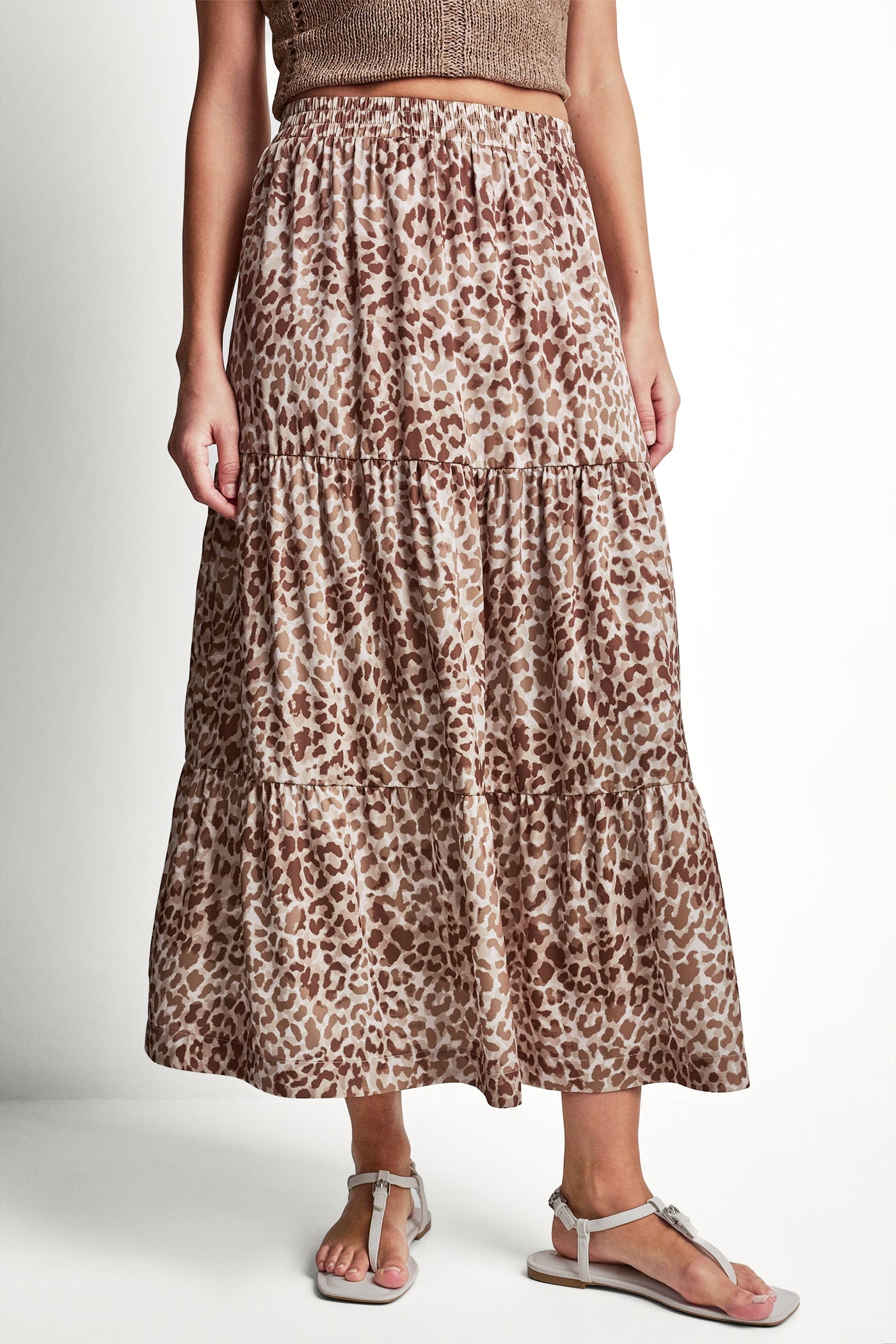 TIERED SATIN PRINTED SKIRT View 2 | Skirts TIERED SATIN PRINTED SKIRT View 2 | Skirts