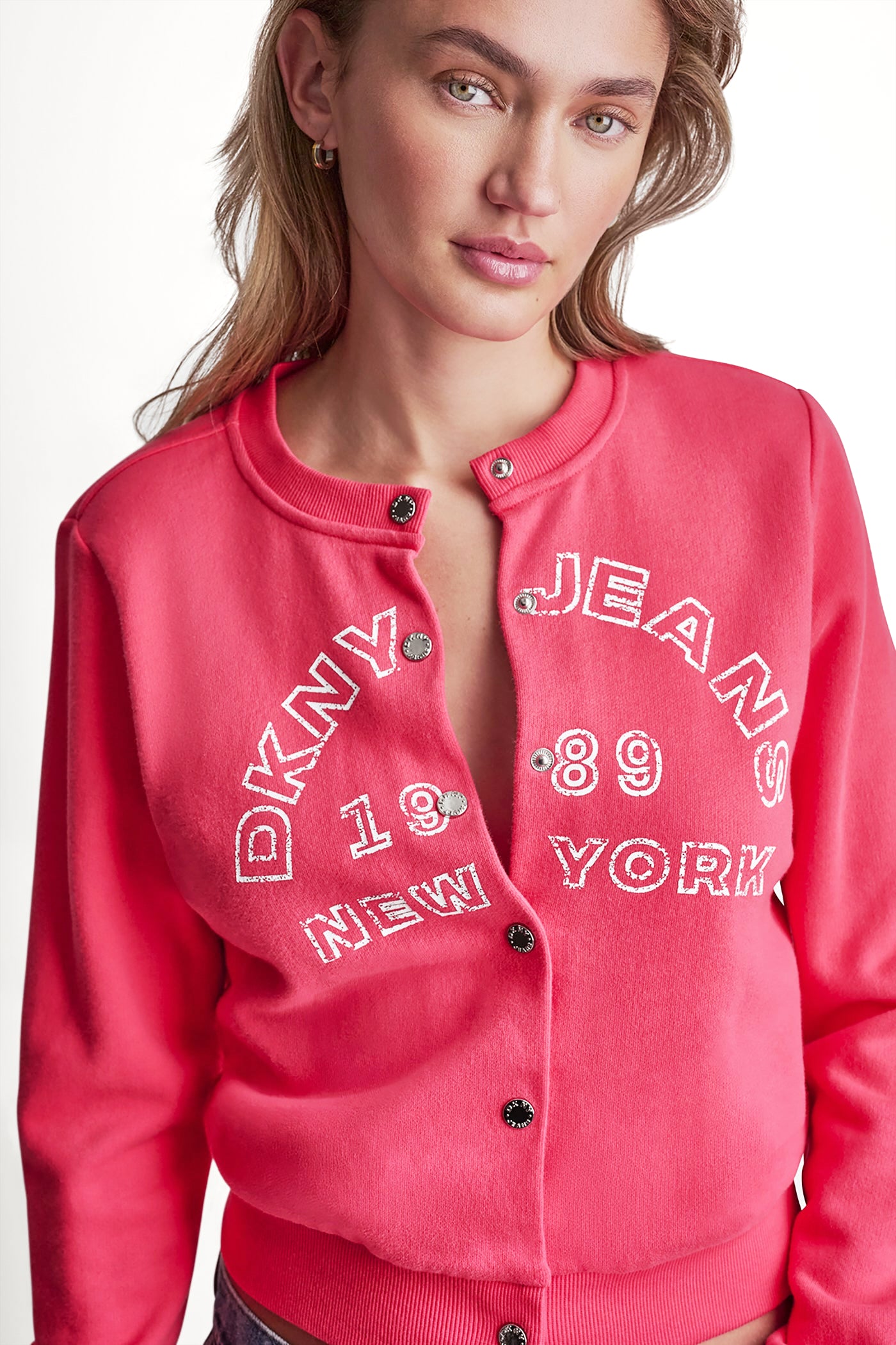 BUTTON FRONT SHRUNKEN LOGO JACKET View 2 | Jackets & Blazers BUTTON FRONT SHRUNKEN LOGO JACKET View 2 | Jackets & Blazers