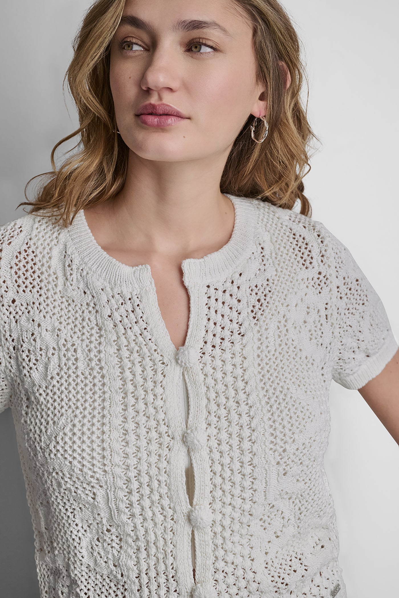 LACE STITCH BUTTON FRONT CARDIGAN VIEW 5 | The Vacation Edit LACE STITCH BUTTON FRONT CARDIGAN VIEW 5 | The Vacation Edit