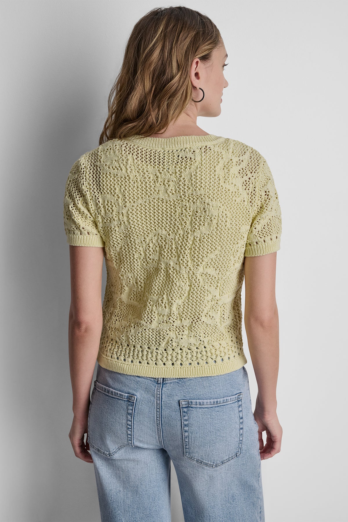 LACE STITCH BUTTON FRONT CARDIGAN VIEW 2
