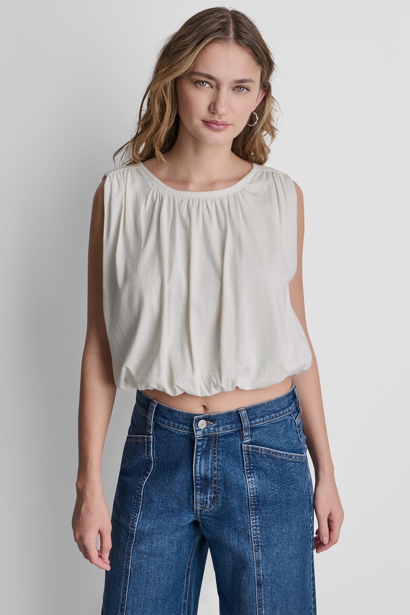 SLEEVELESS RUCHED TOP View 1 | Gifts Under $100 SLEEVELESS RUCHED TOP View 1 | Gifts Under $100