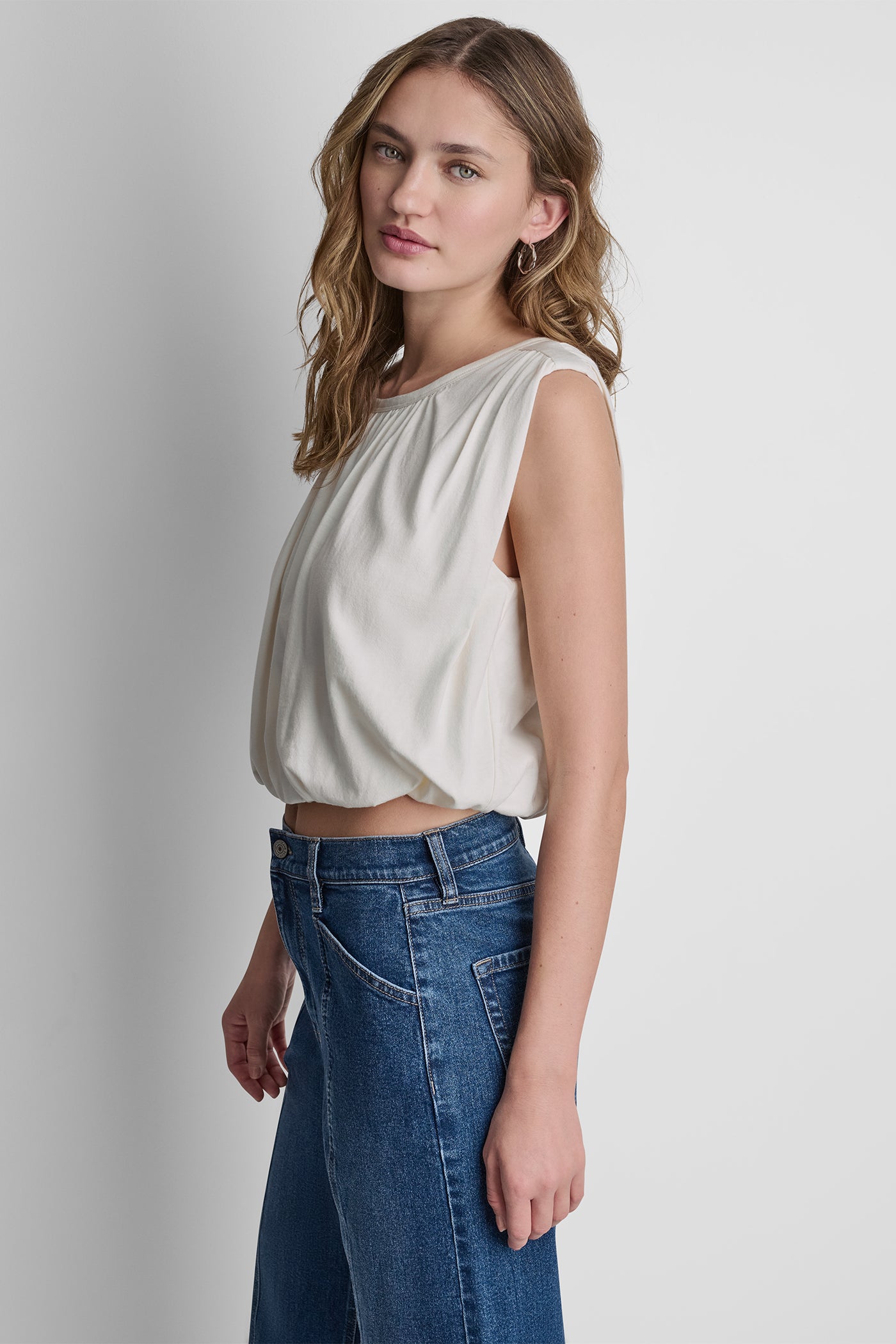 SLEEVELESS RUCHED TOP VIEW 3 | Gifts Under $100 SLEEVELESS RUCHED TOP VIEW 3 | Gifts Under $100