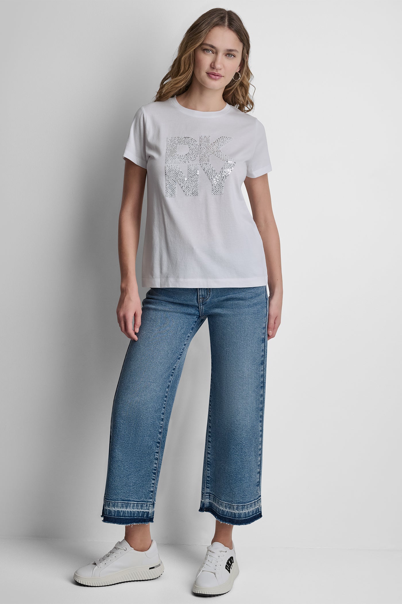 DKNY STACKED SEQUIN LOGO TEE View 2 | DKNY JEANS DKNY STACKED SEQUIN LOGO TEE View 2 | DKNY JEANS