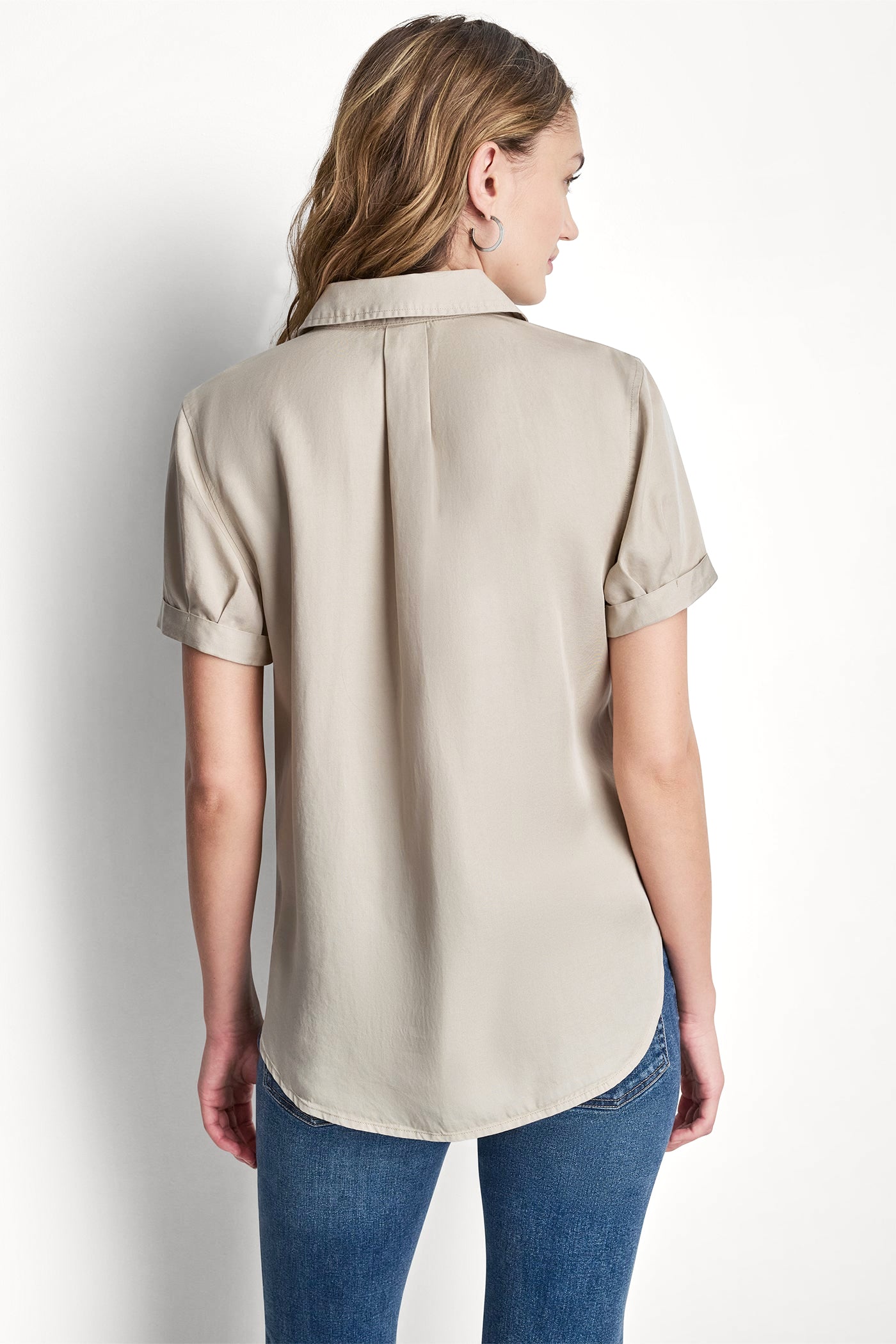 GARMENT DYE BUTTON-FRONT SHIRT VIEW 2