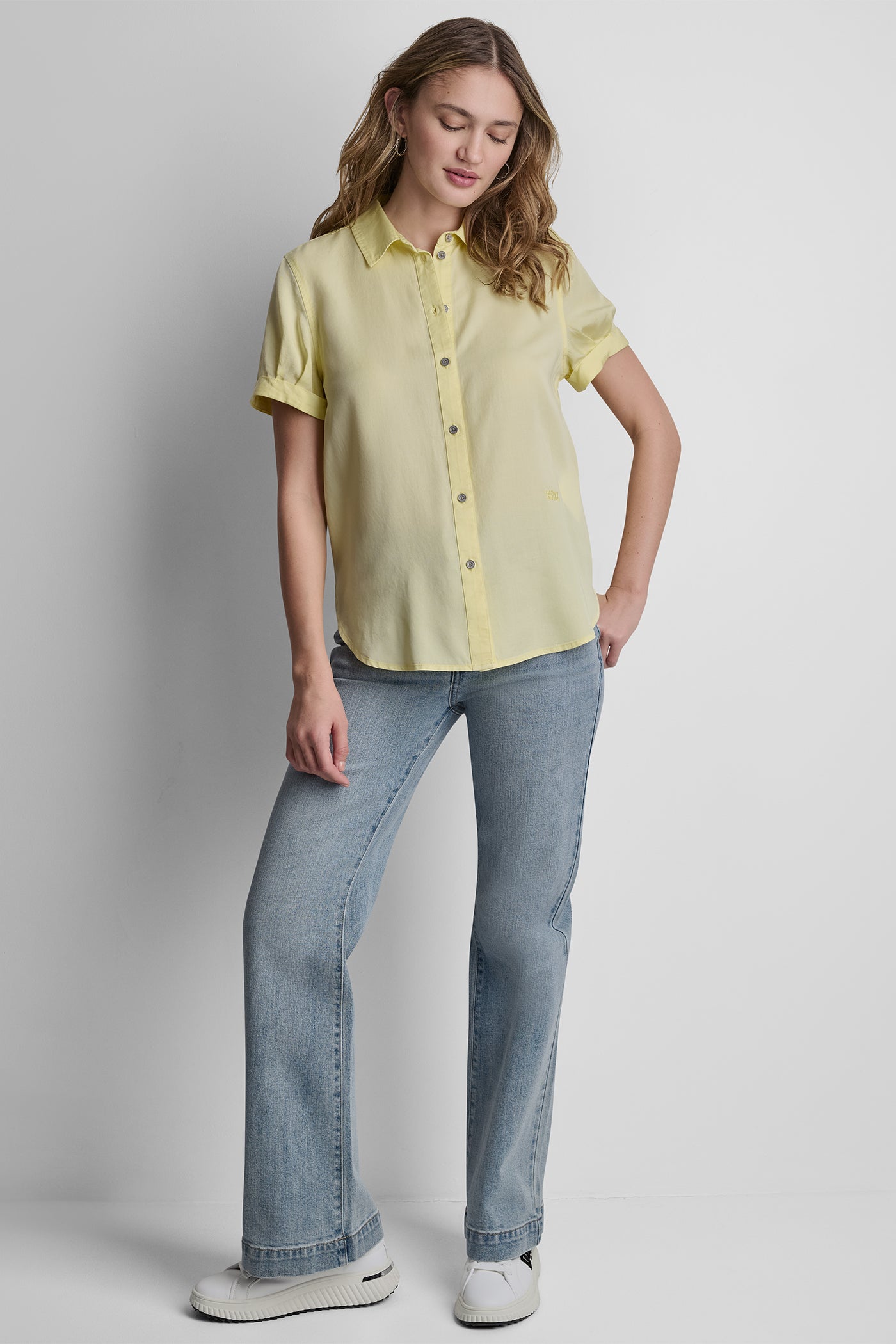GARMENT DYE BUTTON-FRONT SHIRT VIEW 2
