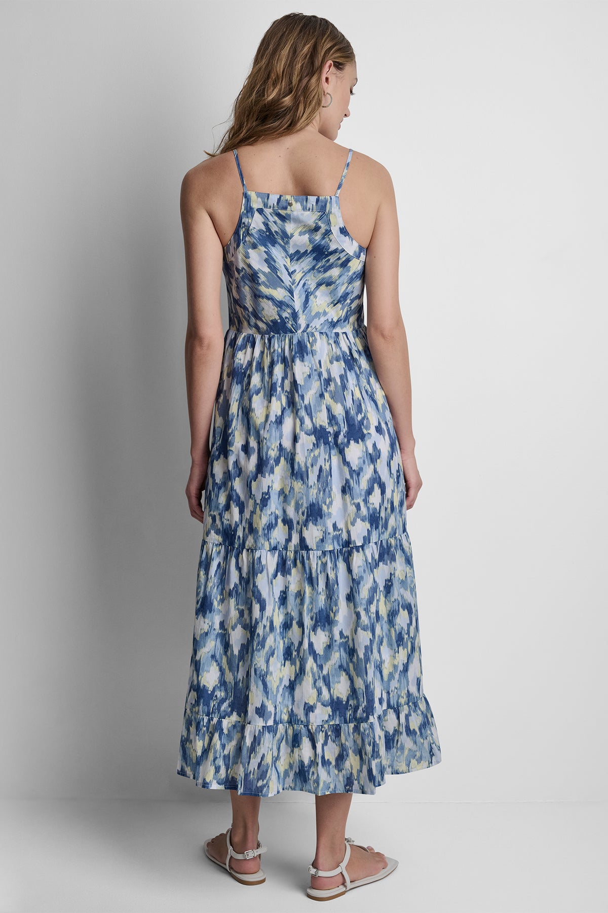 PRINTED TIERED MIDI TANK DRESS VIEW 2