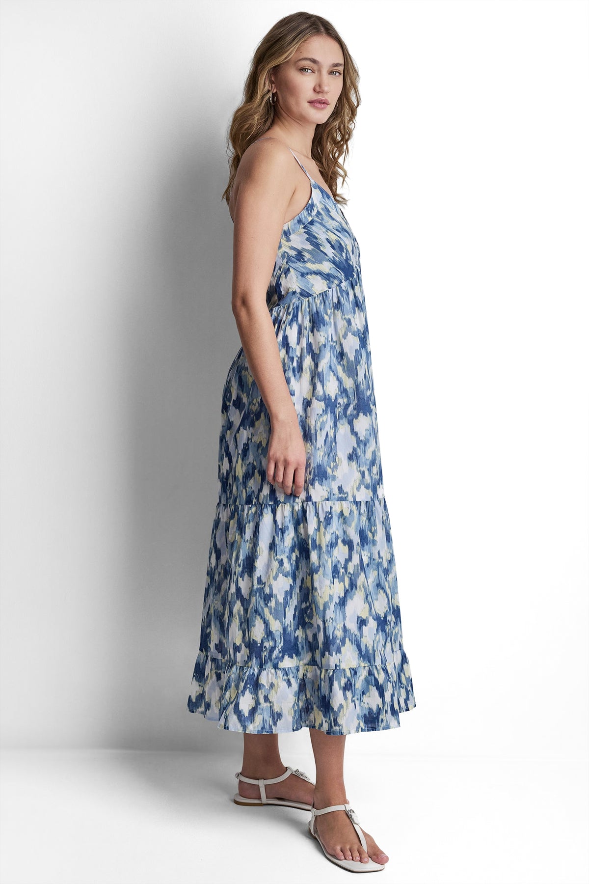 PRINTED TIERED MIDI TANK DRESS VIEW 2