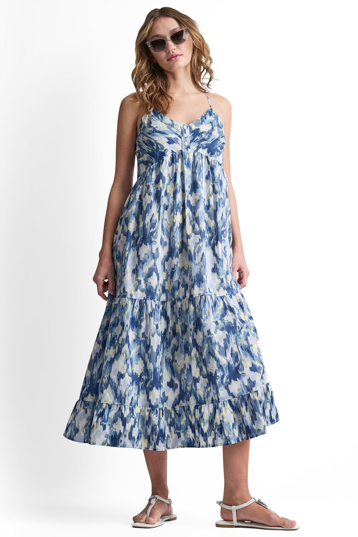 PRINTED TIERED MIDI TANK DRESS View 1 | Gifts Under $100 PRINTED TIERED MIDI TANK DRESS View 1 | Gifts Under $100