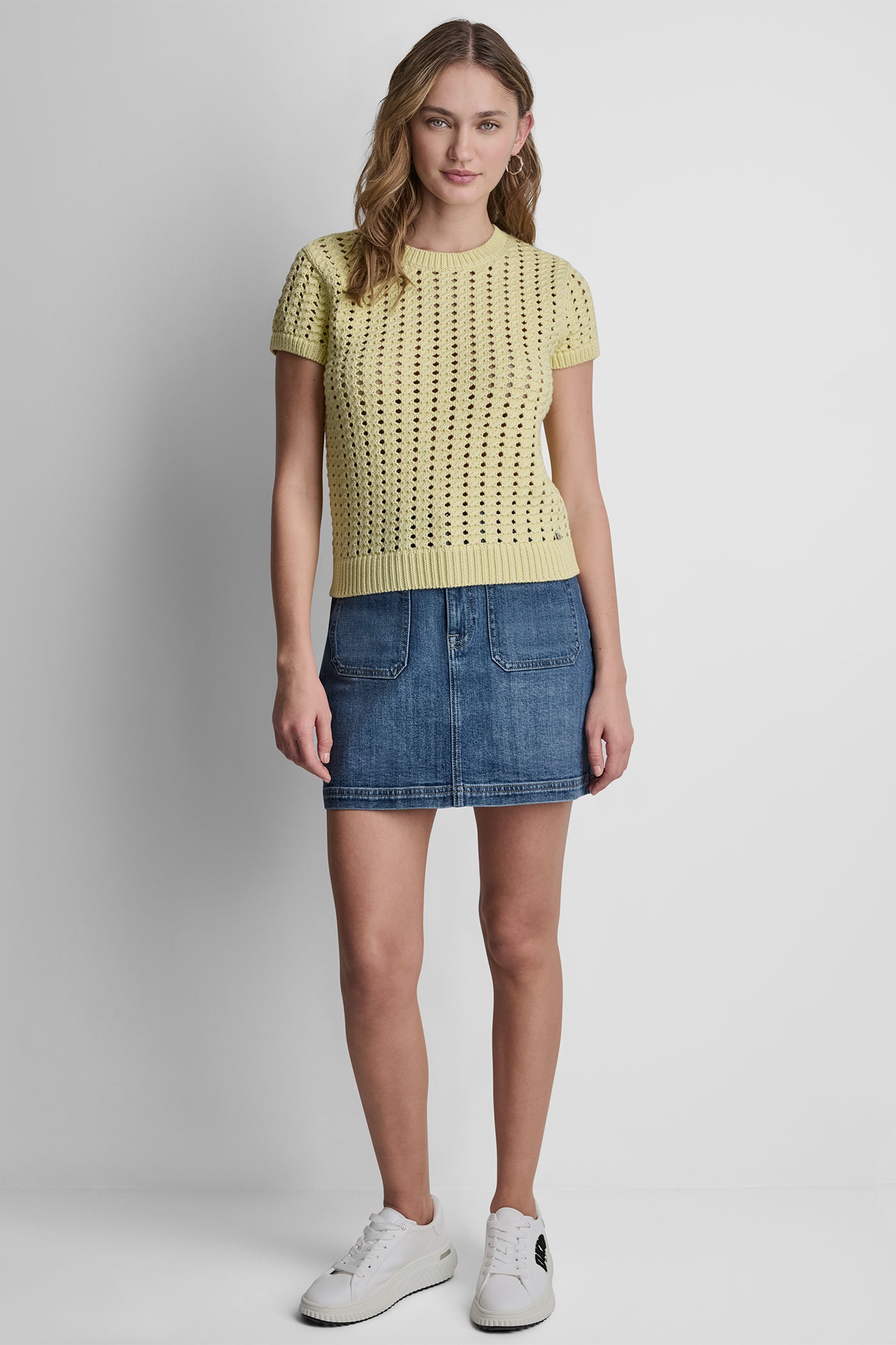 CHUNKY POINTELLE SHORT SLEEVE SWEATER VIEW 6 | Gifts Under $100 CHUNKY POINTELLE SHORT SLEEVE SWEATER VIEW 6 | Gifts Under $100