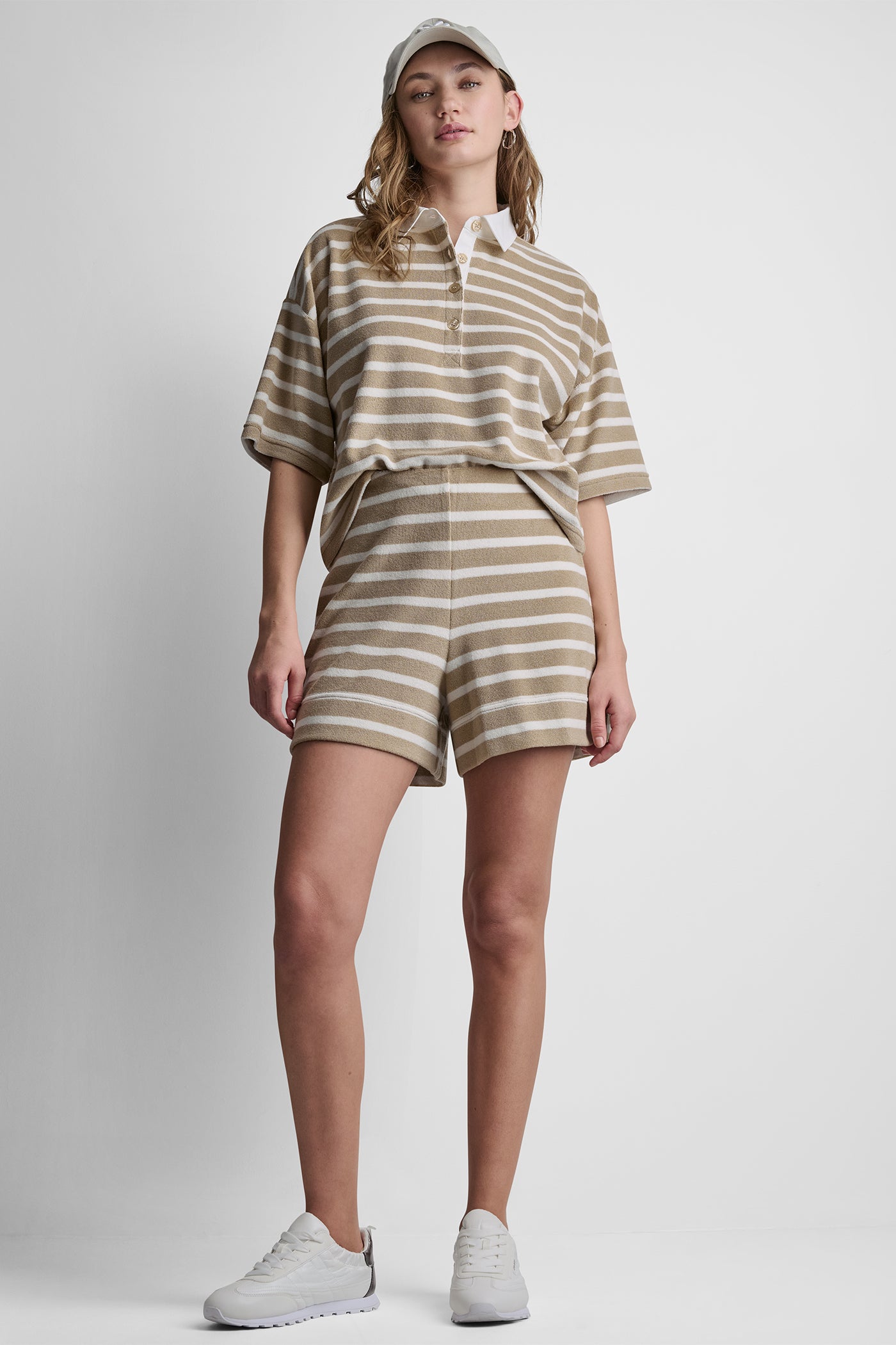 TOWELLING TERRY STRIPE BOXY POLO VIEW 7 TOWELLING TERRY STRIPE BOXY POLO VIEW 7