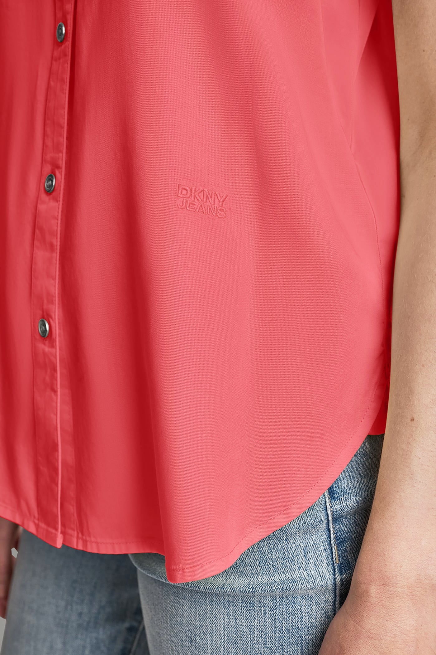 GARMENT DYE BUTTON-FRONT SHIRT VIEW 2