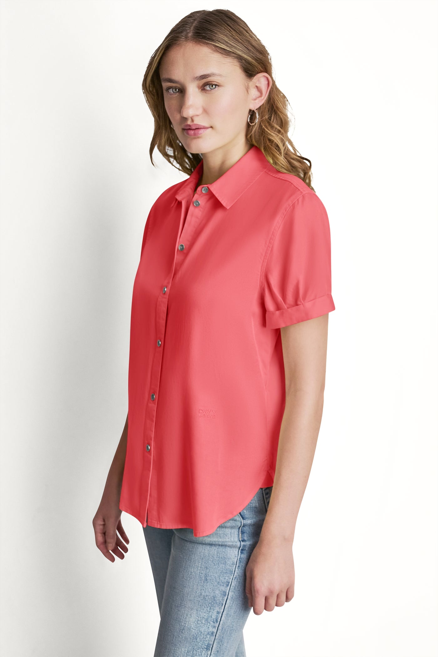 GARMENT DYE BUTTON-FRONT SHIRT VIEW 2