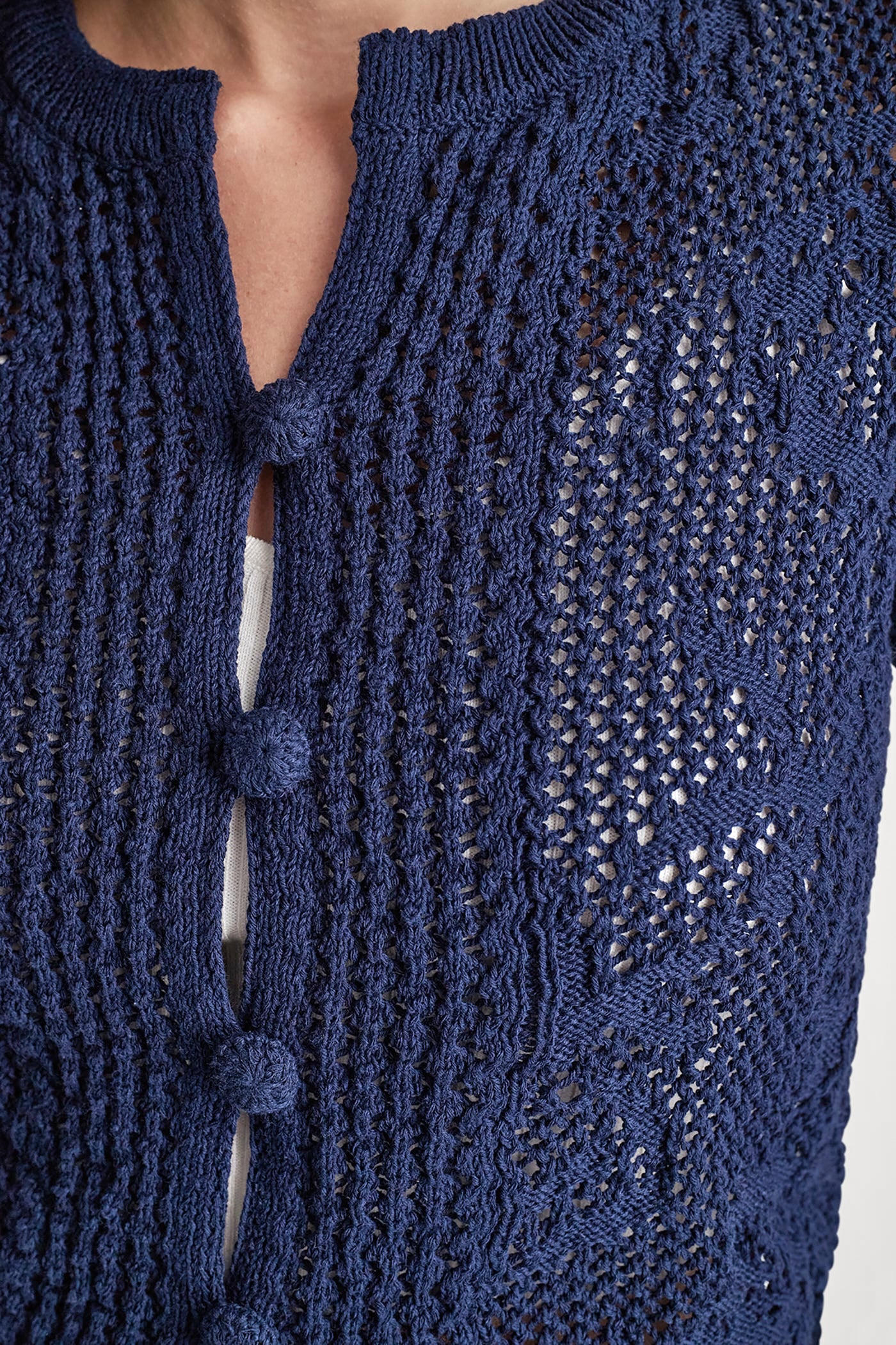 LACE STITCH BUTTON FRONT CARDIGAN VIEW 5 | DKNY25 LACE STITCH BUTTON FRONT CARDIGAN VIEW 5 | DKNY25