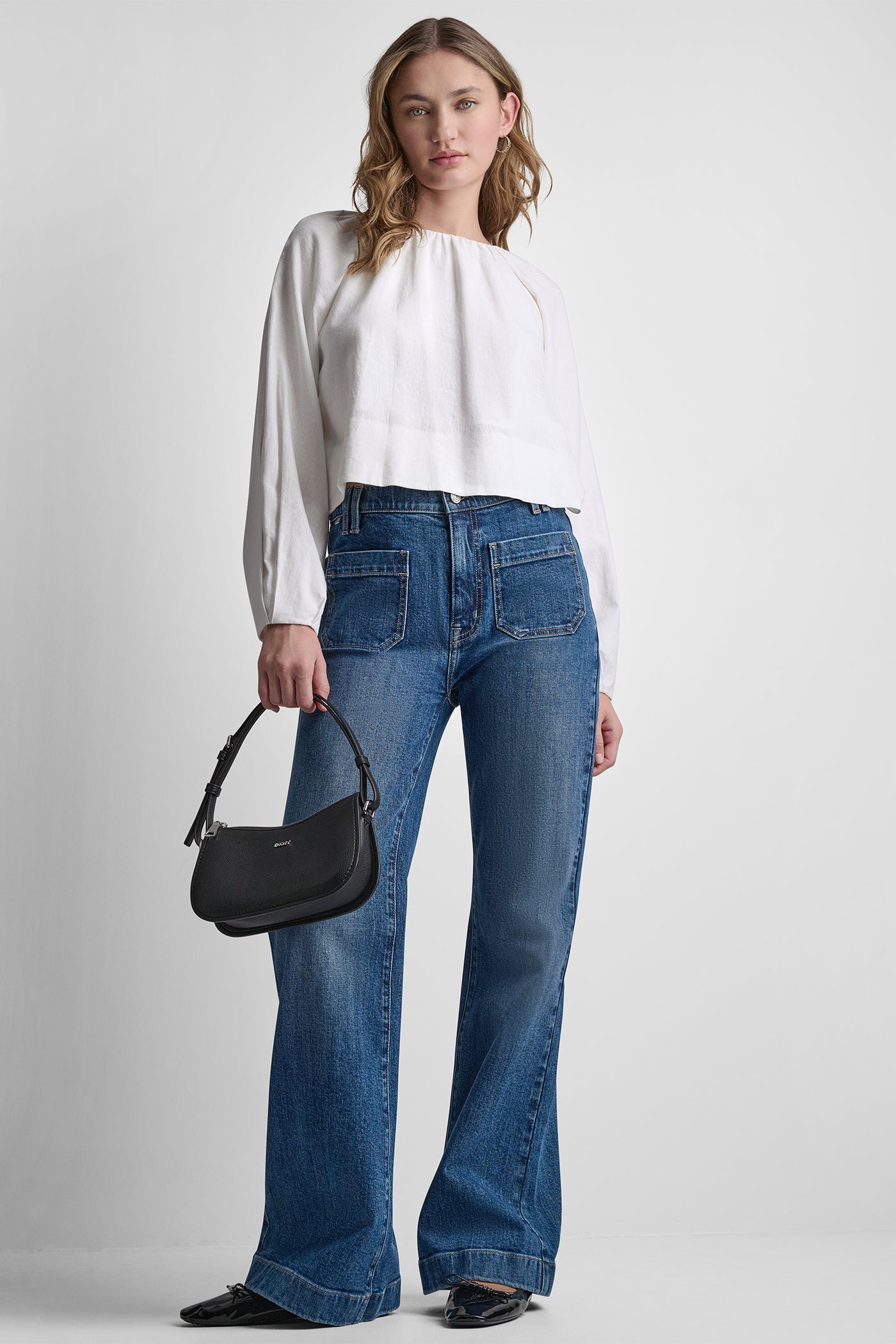 LINEN-BLEND RAGLAN SLEEVE BLOUSE View 2 | Gifts Under $100 LINEN-BLEND RAGLAN SLEEVE BLOUSE View 2 | Gifts Under $100