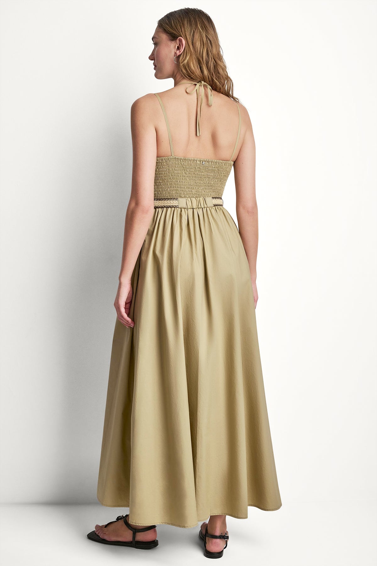 STRAPPY V-NECK MAXI DRESS WITH RAFFIA BELT View 2 | Dresses & Jumpsuits STRAPPY V-NECK MAXI DRESS WITH RAFFIA BELT View 2 | Dresses & Jumpsuits